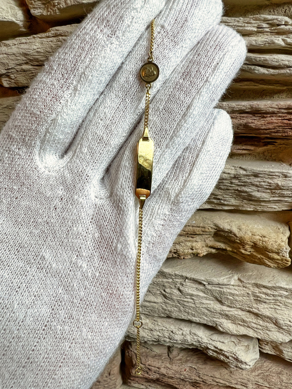 ID-Armband Baby 333er Gold - Schutzengel - 12 cm + 14 cm - personalisierbar