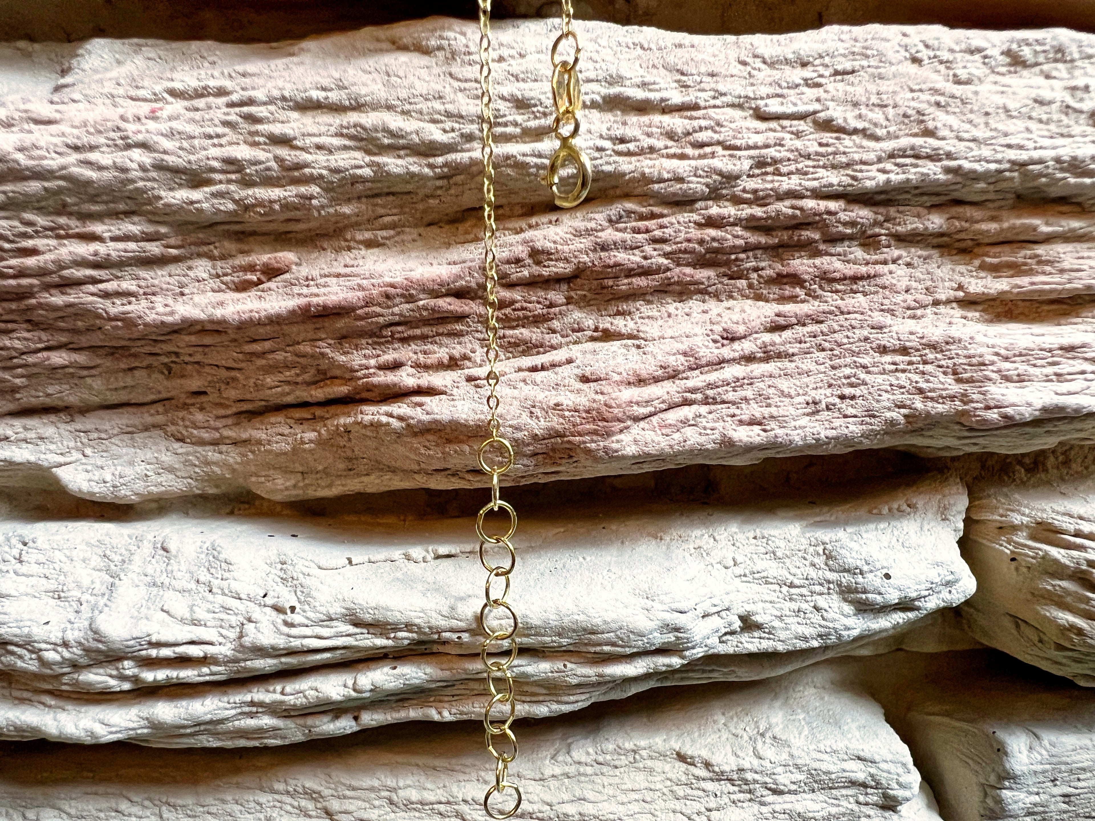 Fußkette aus 585er Gold - mit Plättchen - 22,5 cm - 25,5 cm