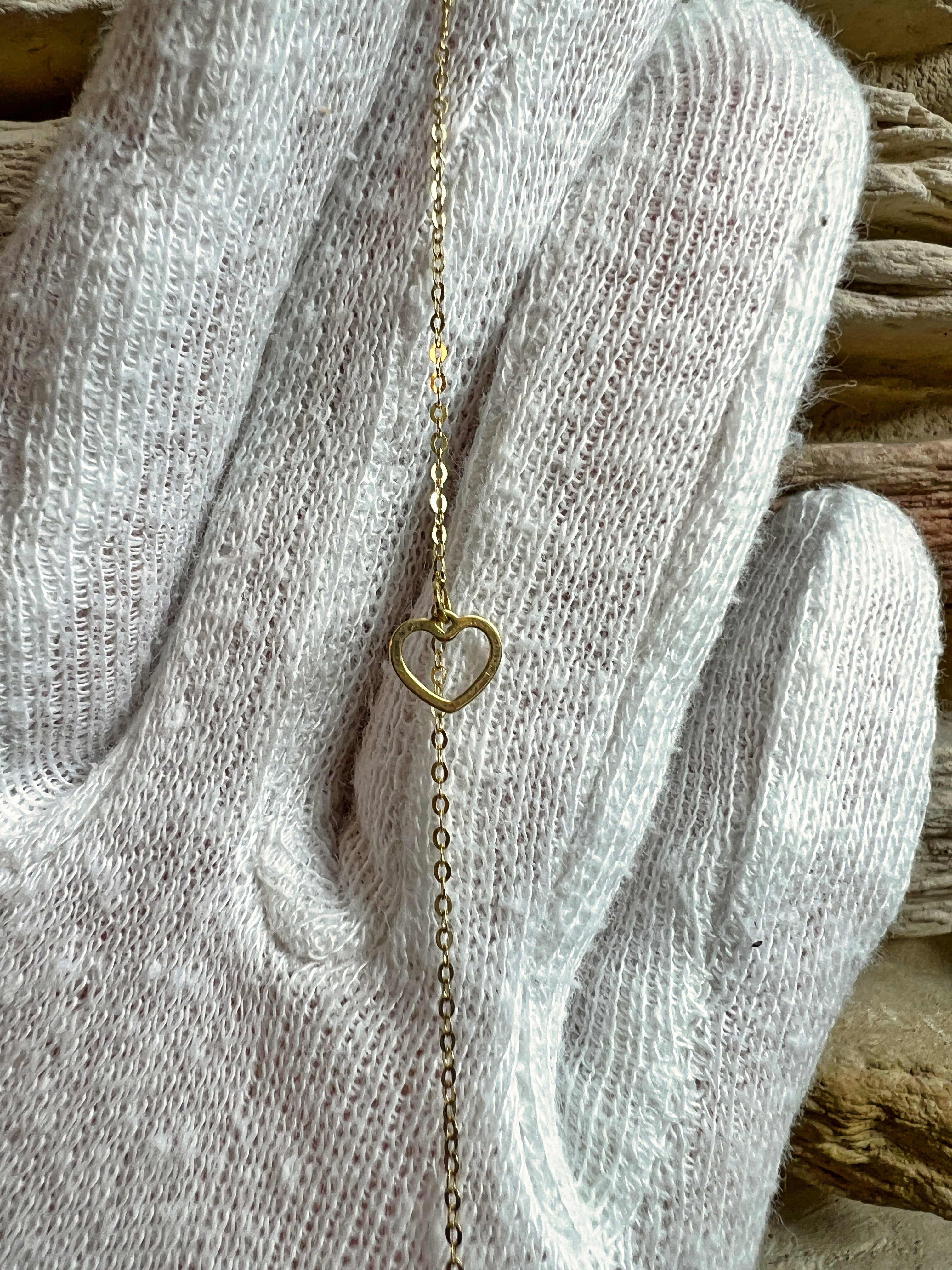 GLAUBE-LIEBE-HOFFNUNG Armband - 585er Gold - 17+19 cm