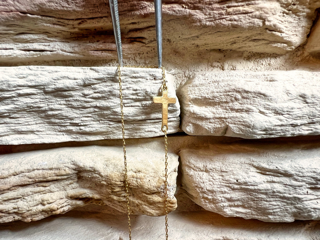 Feines Goldarmband aus 333er Gold - GLAUBE - 17+20 cm