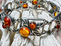 Vintage Bernstein-Armband - 925 Sterling Silber - 19,5 cm - UNIKAT