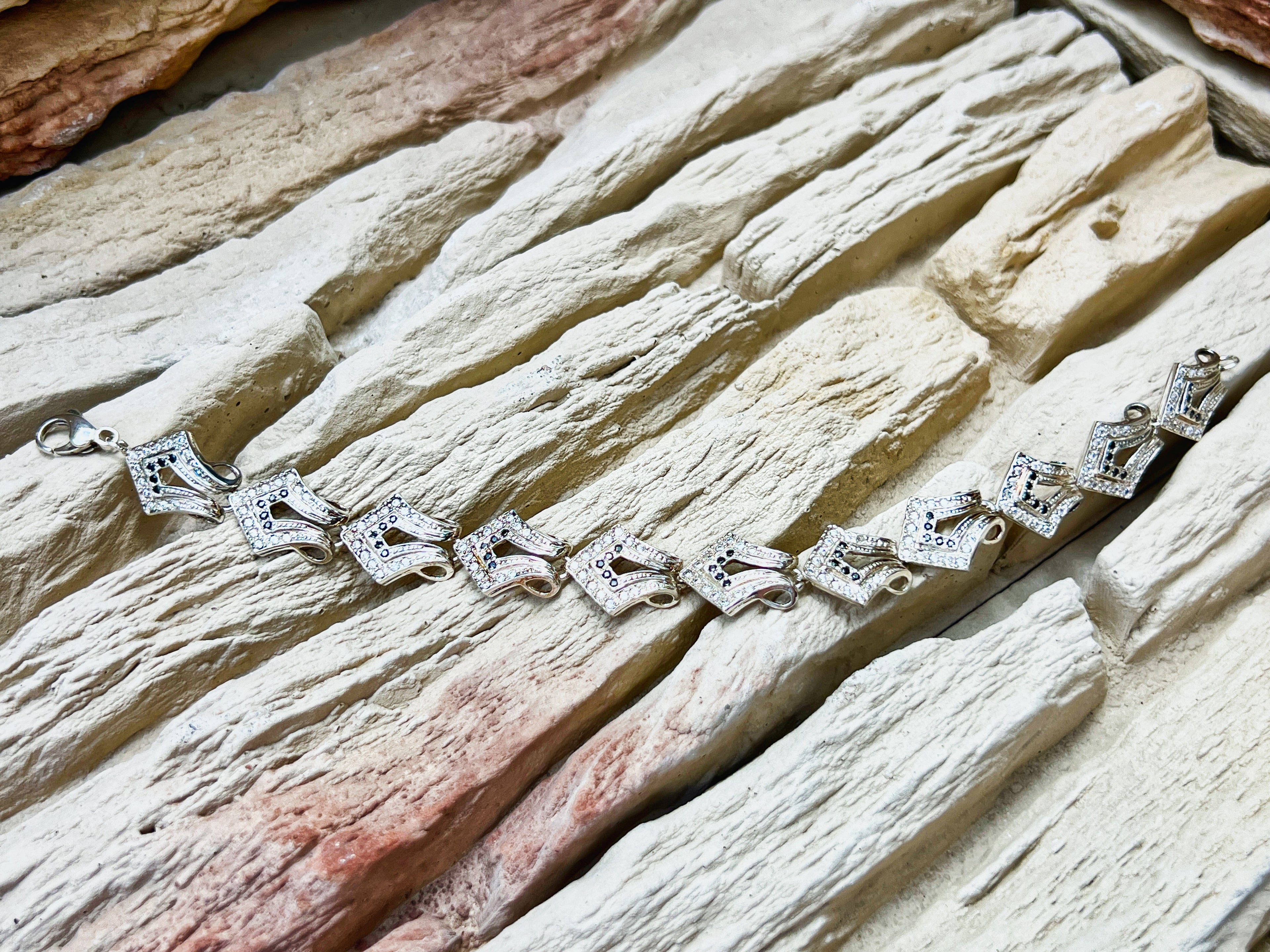 Vintage/Modern Armband - 925 Sterling Silber - ca. 20 cm