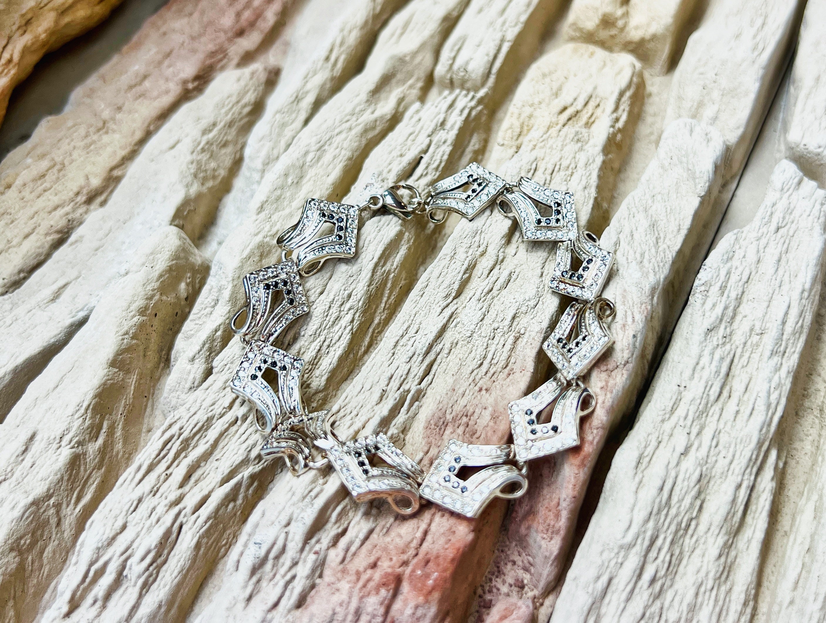 Vintage/Modern Armband - 925 Sterling Silber - ca. 20 cm