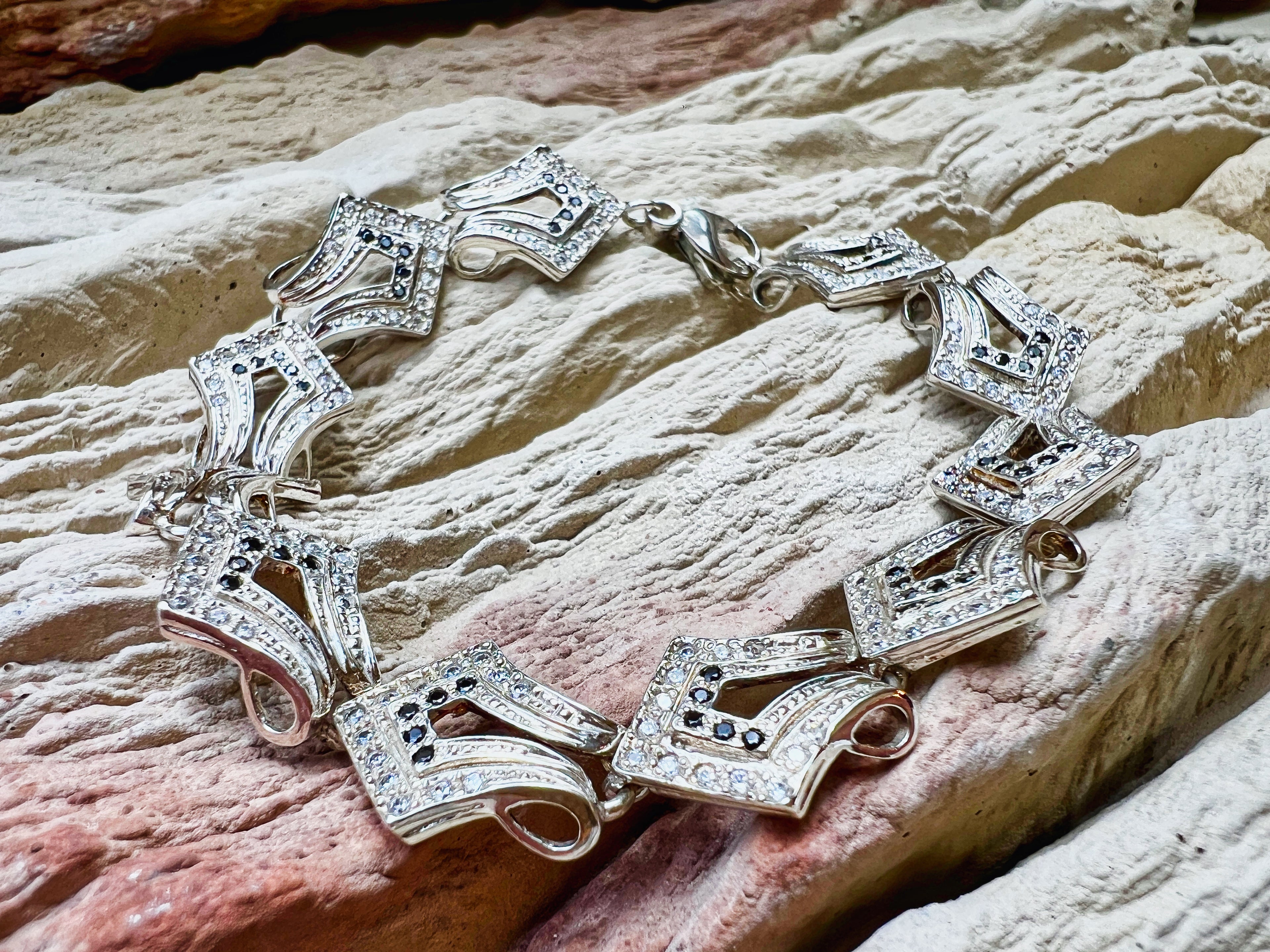 Vintage/Modern Armband - 925 Sterling Silber - ca. 20 cm