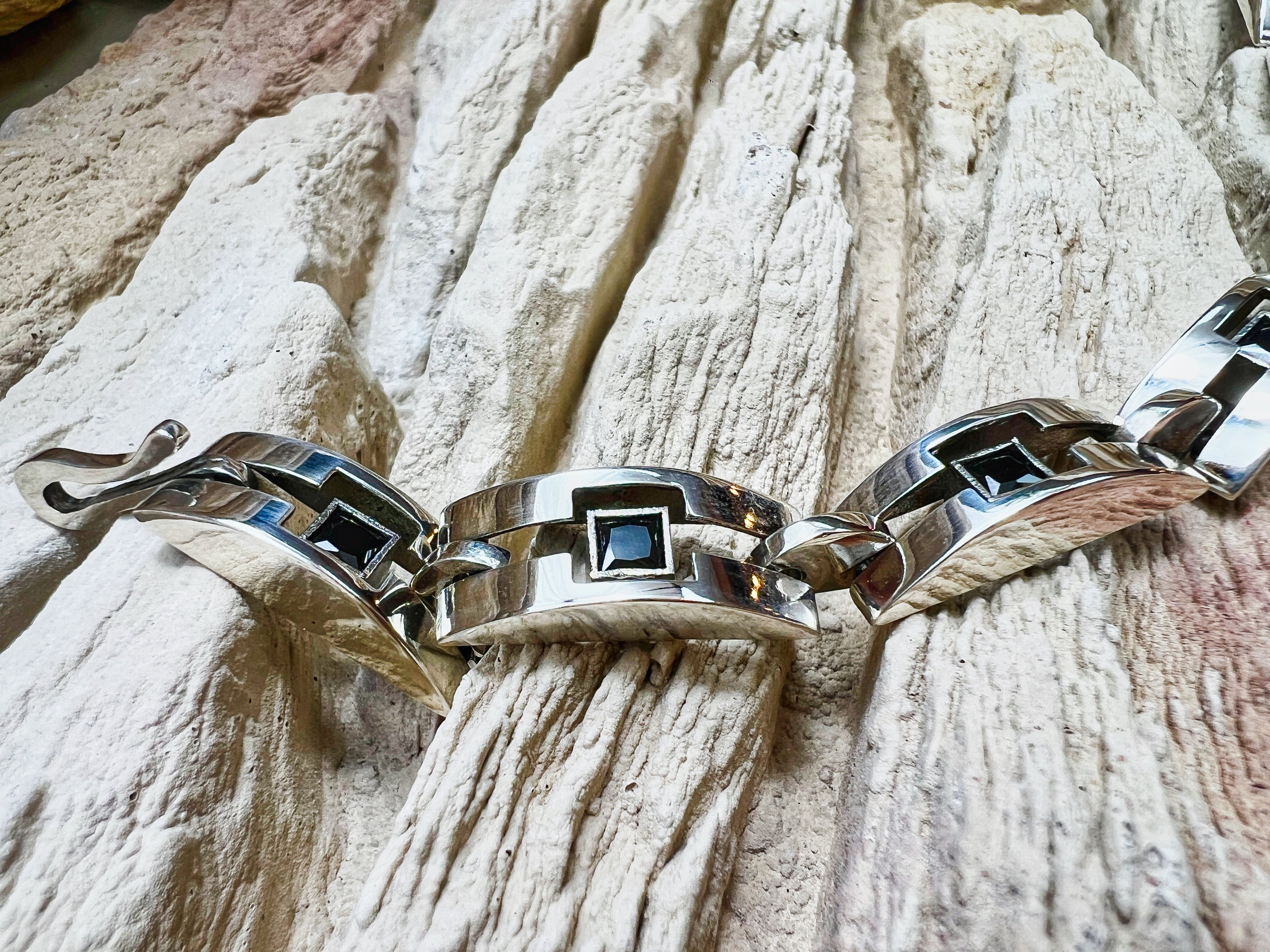 Vintage/Modern Armband - 925 Sterling Silber - 18+21 cm