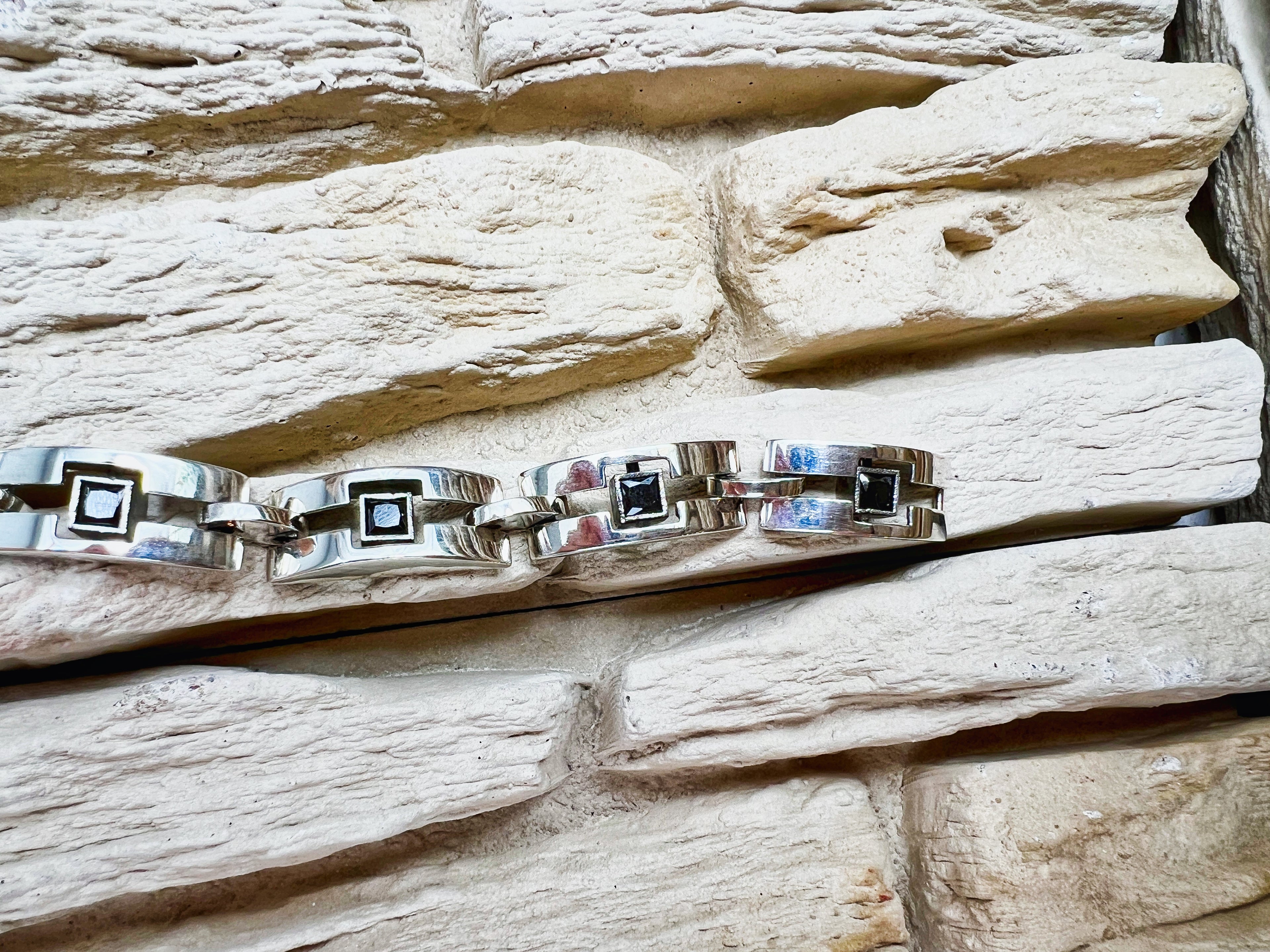 Vintage/Modern Armband - 925 Sterling Silber - 18+21 cm