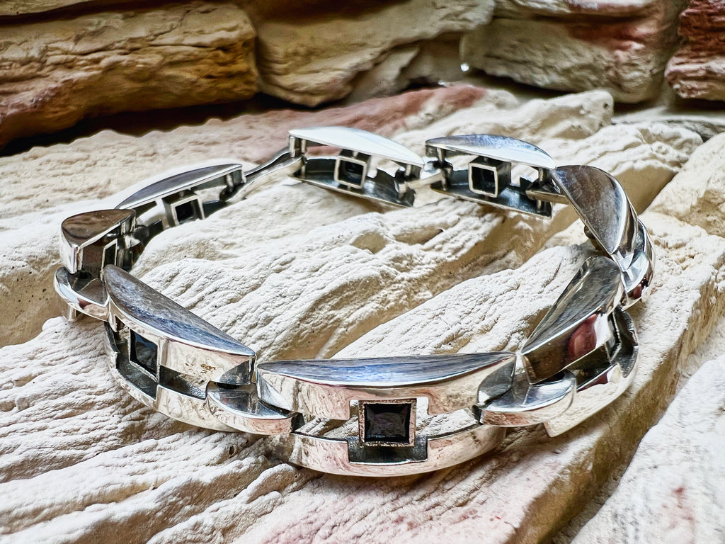 Vintage/Modern Armband - 925 Sterling Silber - 18+21 cm