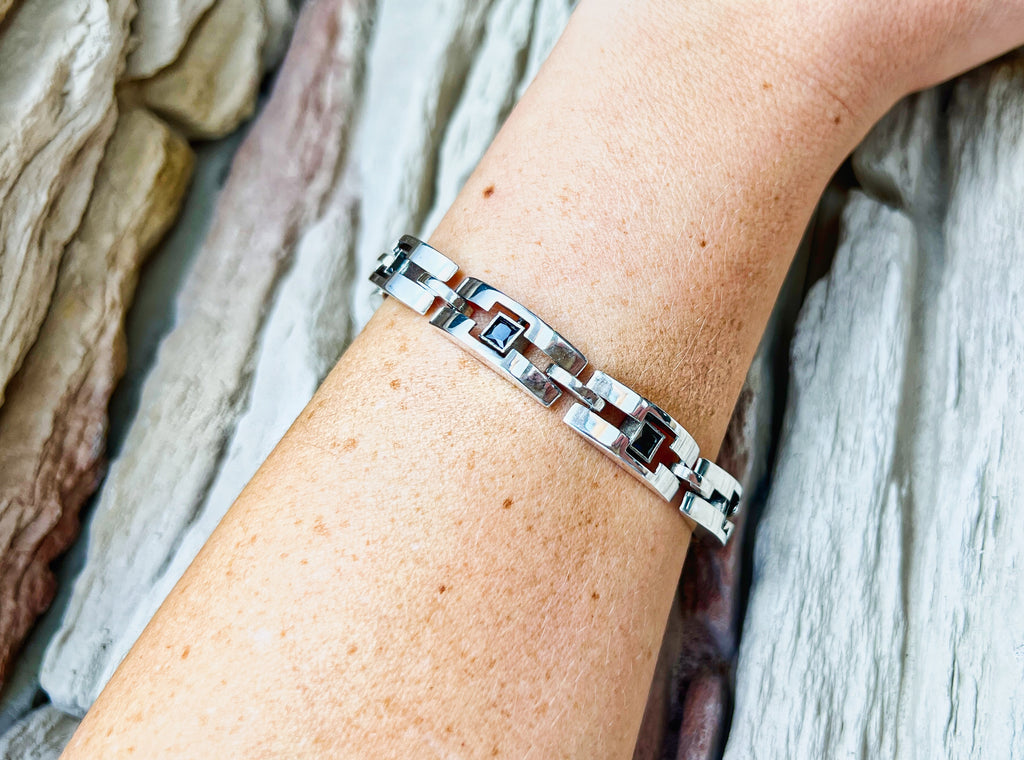 Vintage/Modern Armband - 925 Sterling Silber - 18+21 cm