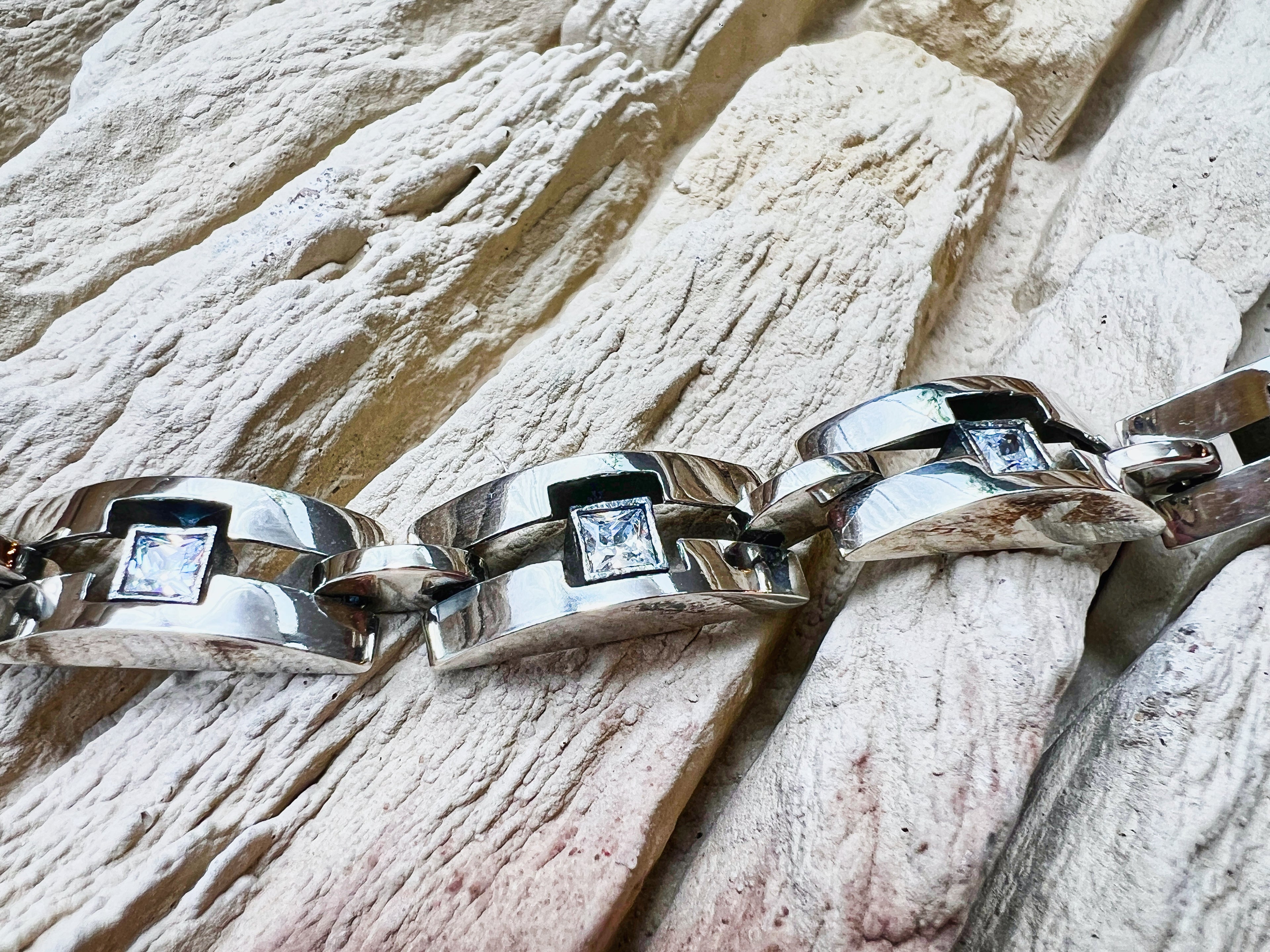 Vintage/Modern Armband - 925 Sterling Silber - 18+21 cm