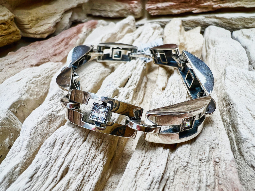 Vintage/Modern Armband - 925 Sterling Silber - 18+21 cm
