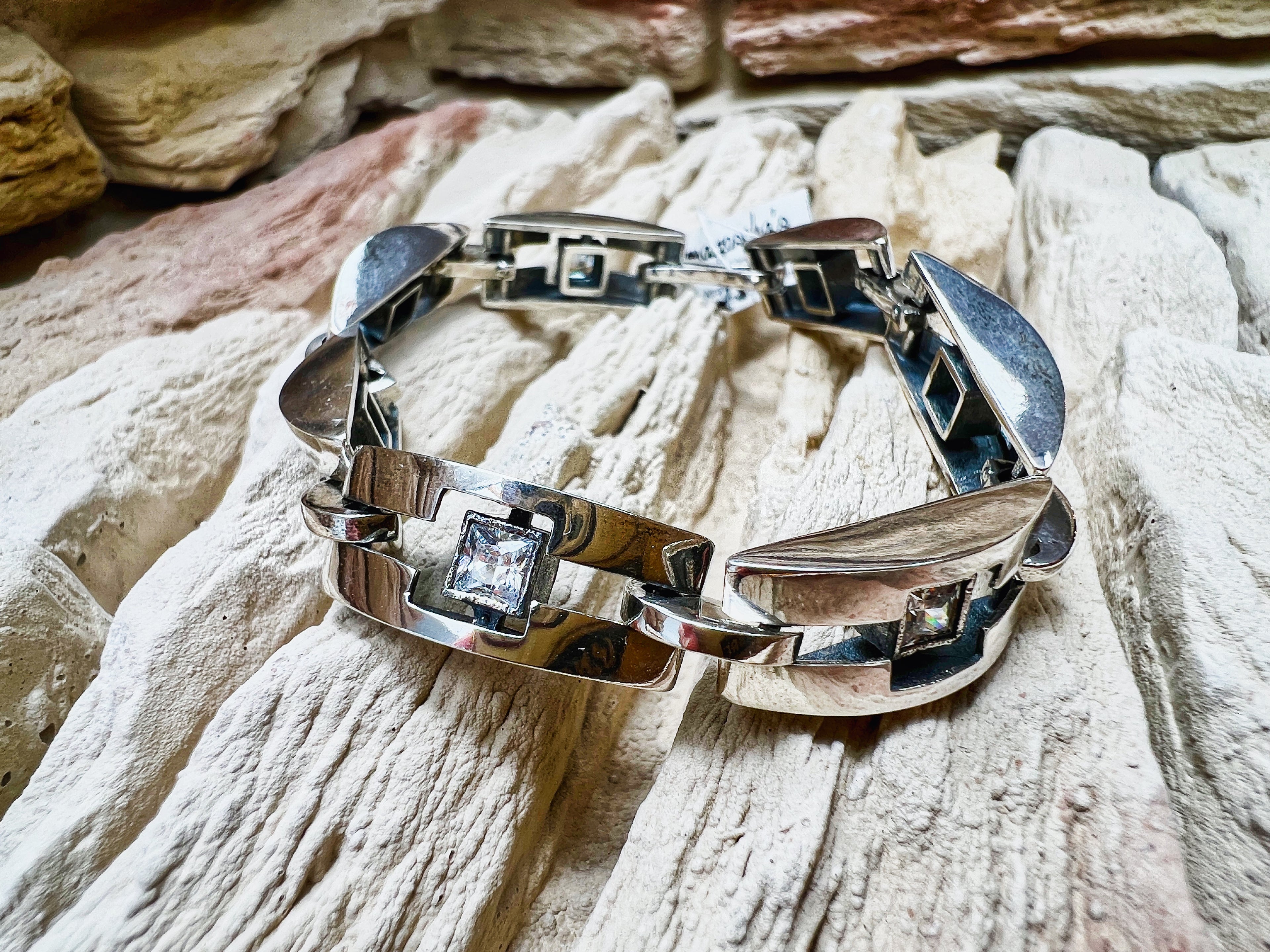 Vintage/Modern Armband - 925 Sterling Silber - 18+21 cm
