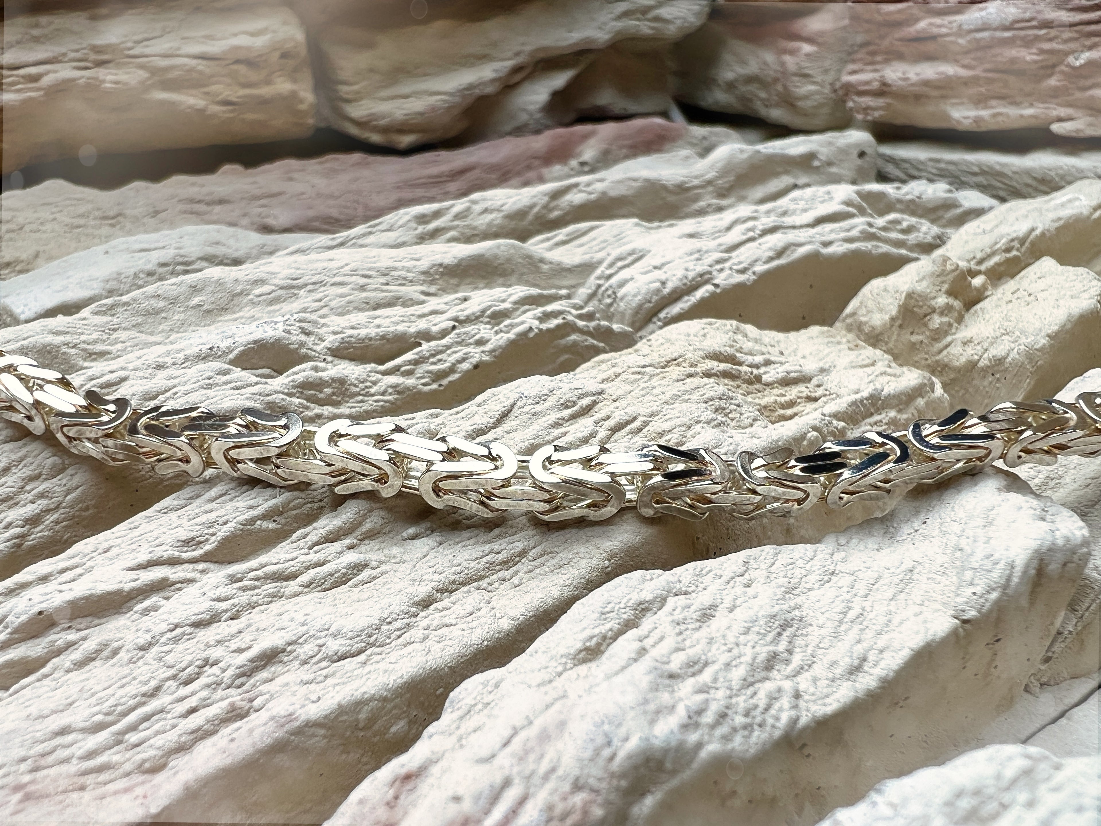 massives Armband "Königskette" - 925 Sterling Silber - 19,5 - 22 cm