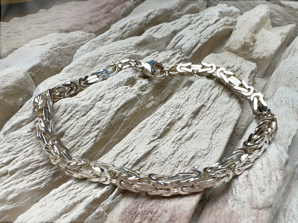 massives Armband "Königskette" - 925 Sterling Silber - 19,5 - 22 cm