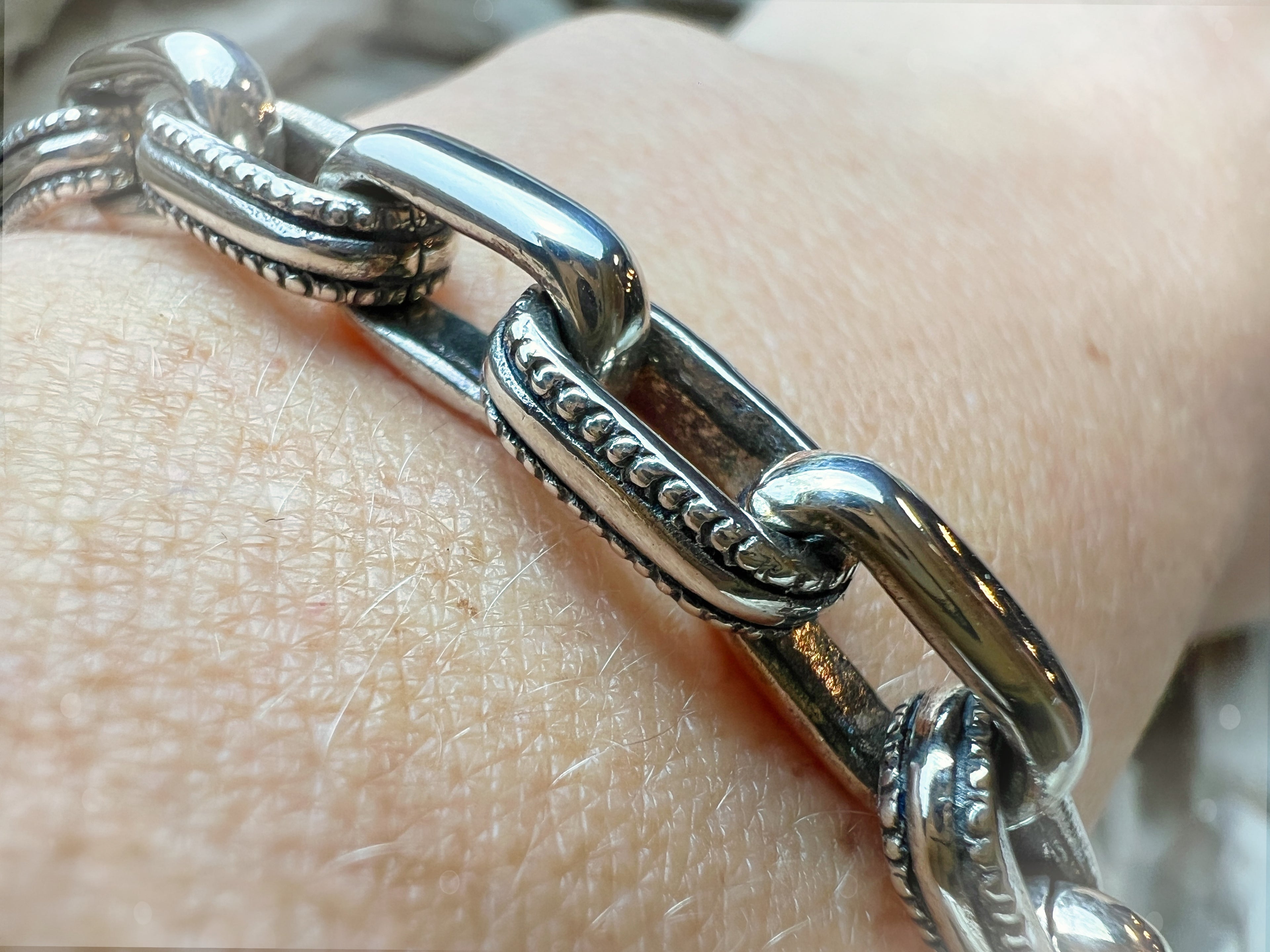 massives Armband "Man-Power" - 925 Sterling Silber - bis 21 cm
