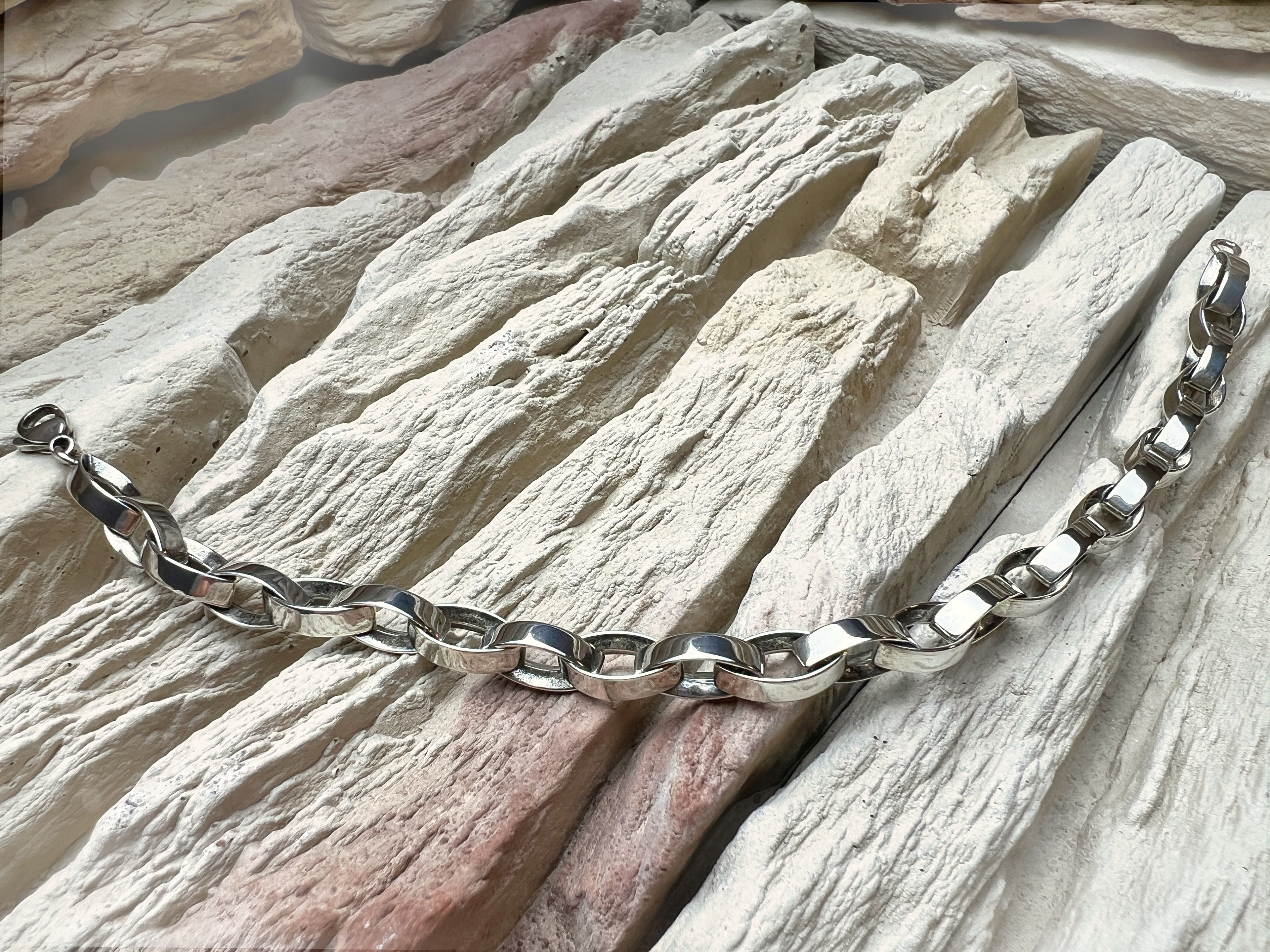 massives Armband "Man-Power" - 925 Sterling Silber - 22 cm