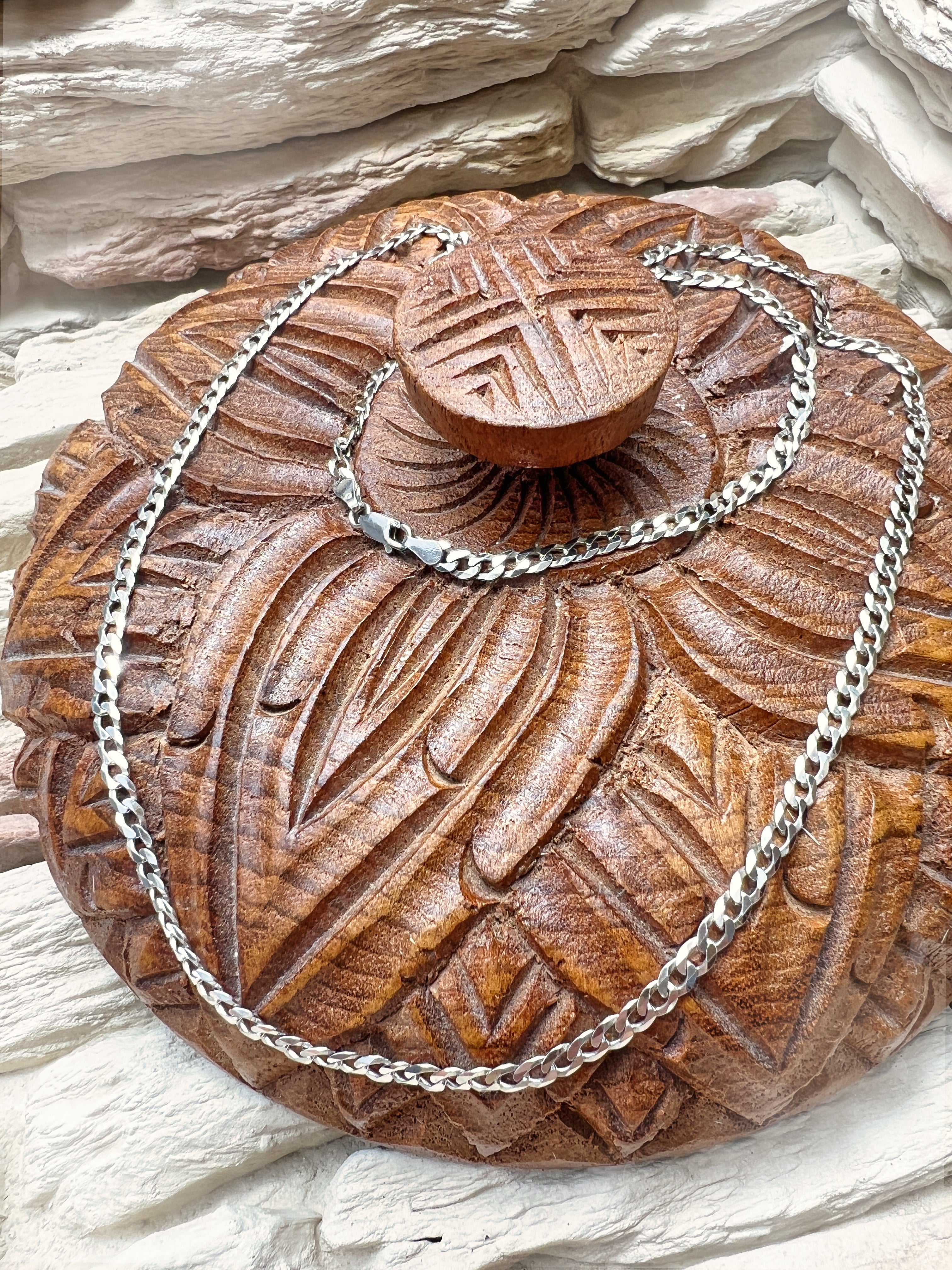 Massive Panzerkette aus 925er Sterling Silber – 70 cm | 4 mm