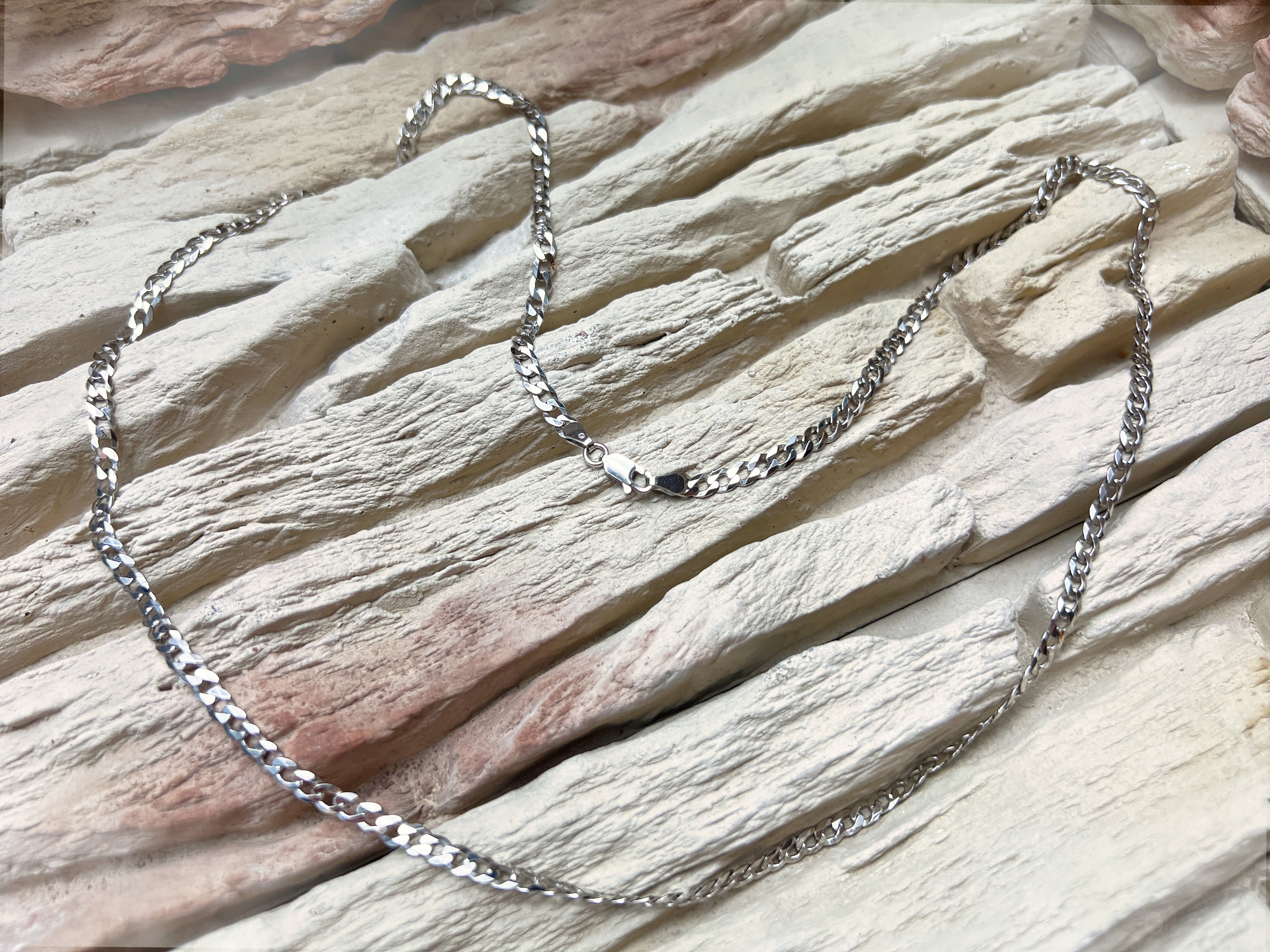 Massive Panzerkette aus 925er Sterling Silber – 70 cm | 4 mm
