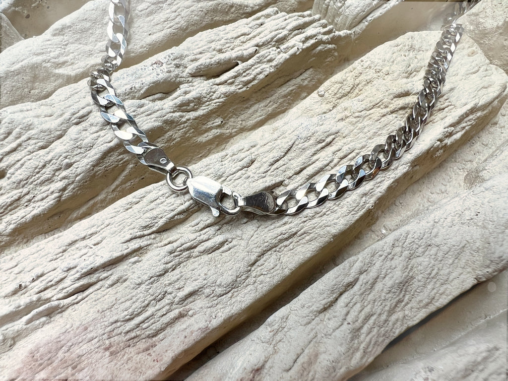Massive Panzerkette aus 925er Sterling Silber – 70 cm | 4 mm