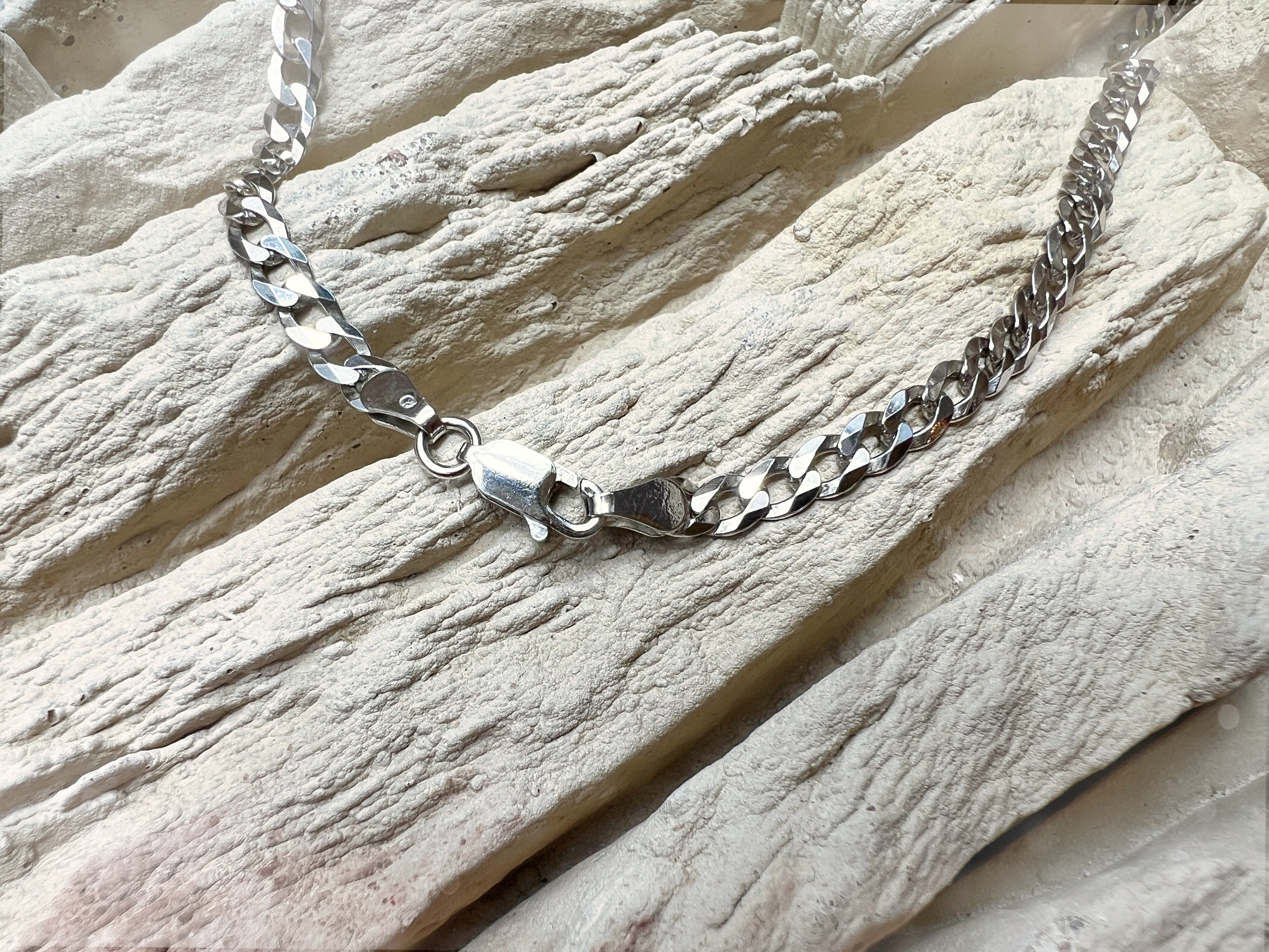 Massive Panzerkette aus 925er Sterling Silber – 70 cm | 4 mm