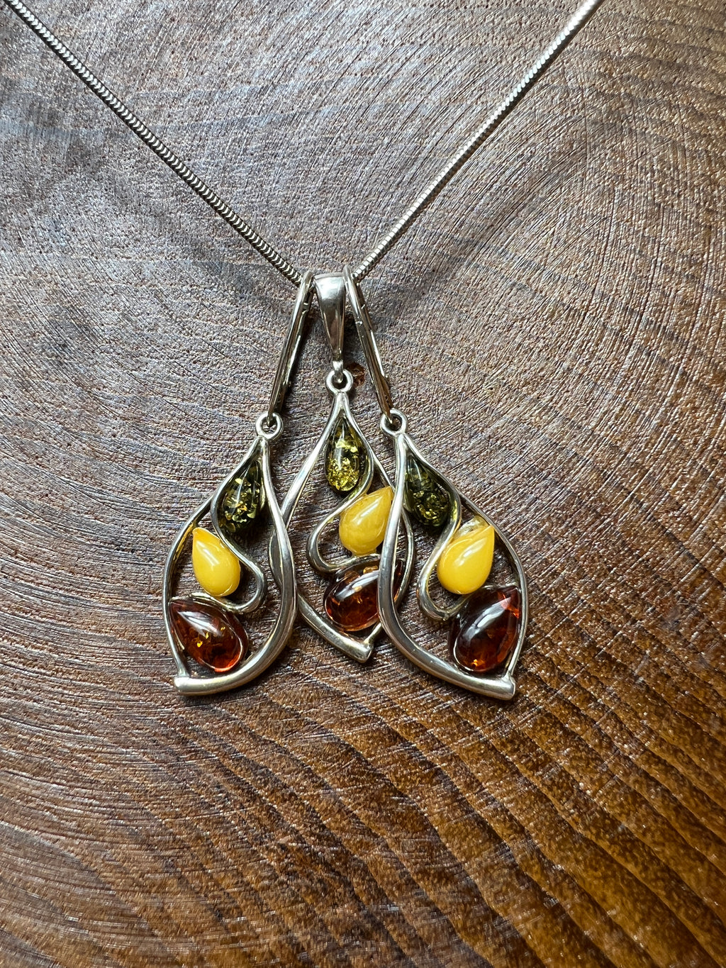 Schmuck-Set "Amber Power" · 925 Sterling Silber · 3Color · Unikat