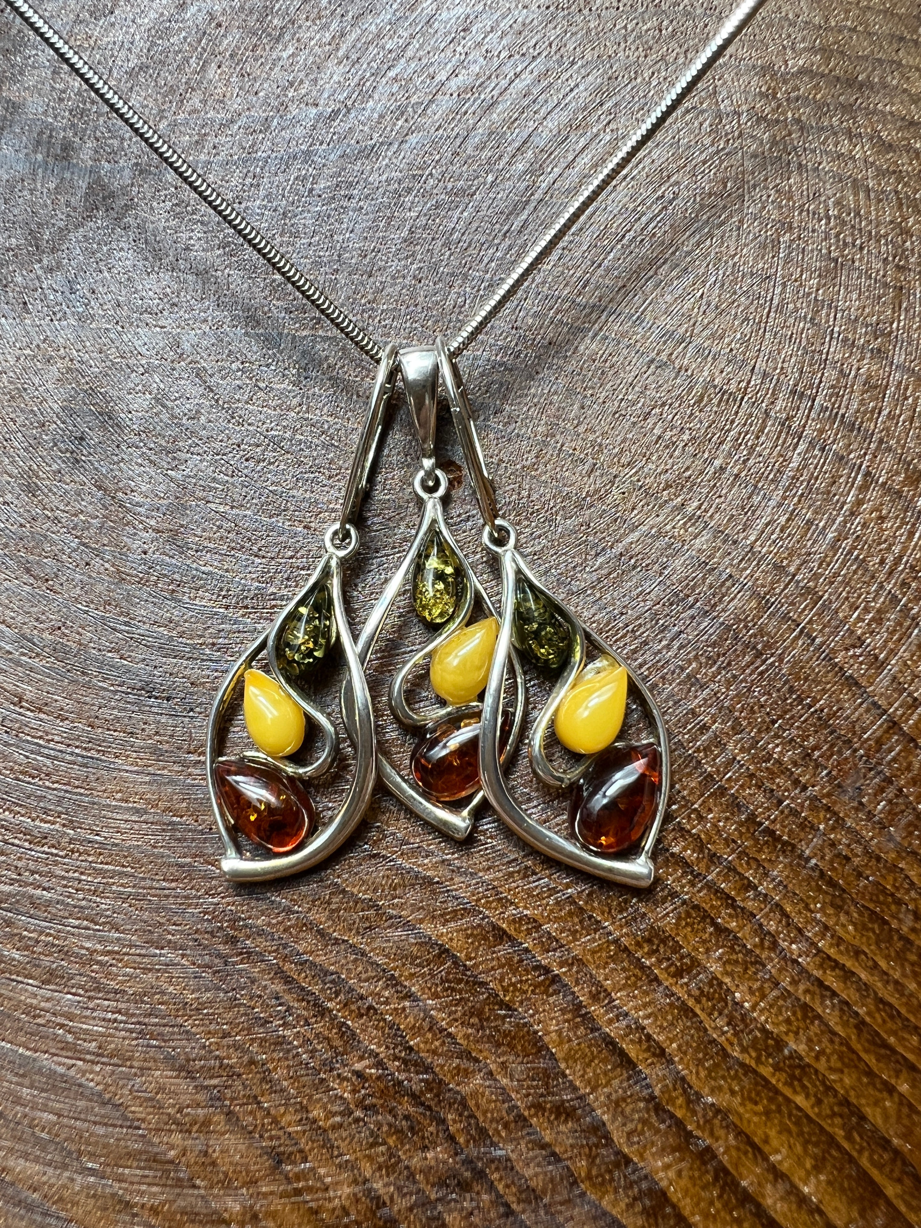 Schmuck-Set "Amber Power" · 925 Sterling Silber · 3Color · Unikat
