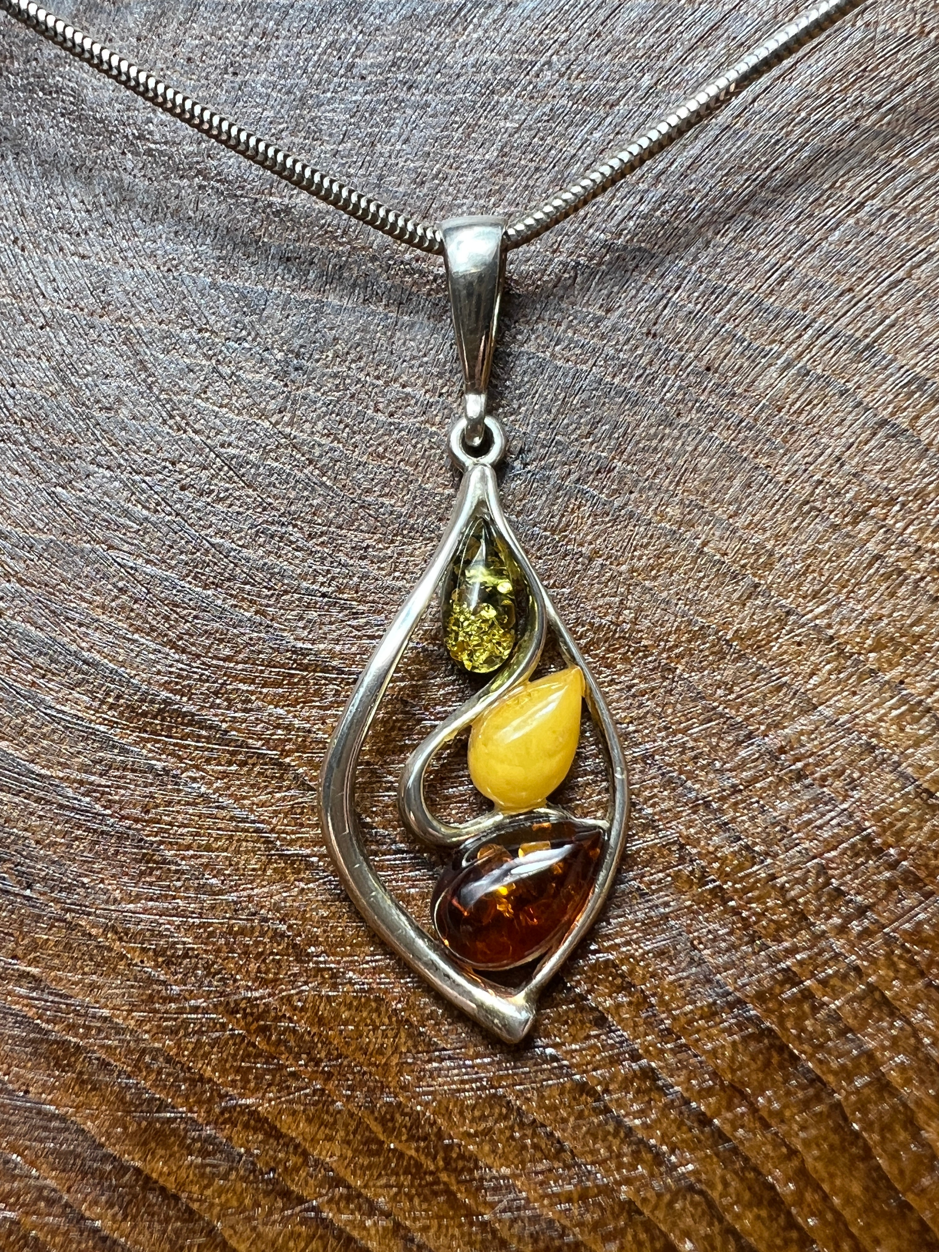 Schmuck-Set "Amber Power" · 925 Sterling Silber · 3Color · Unikat