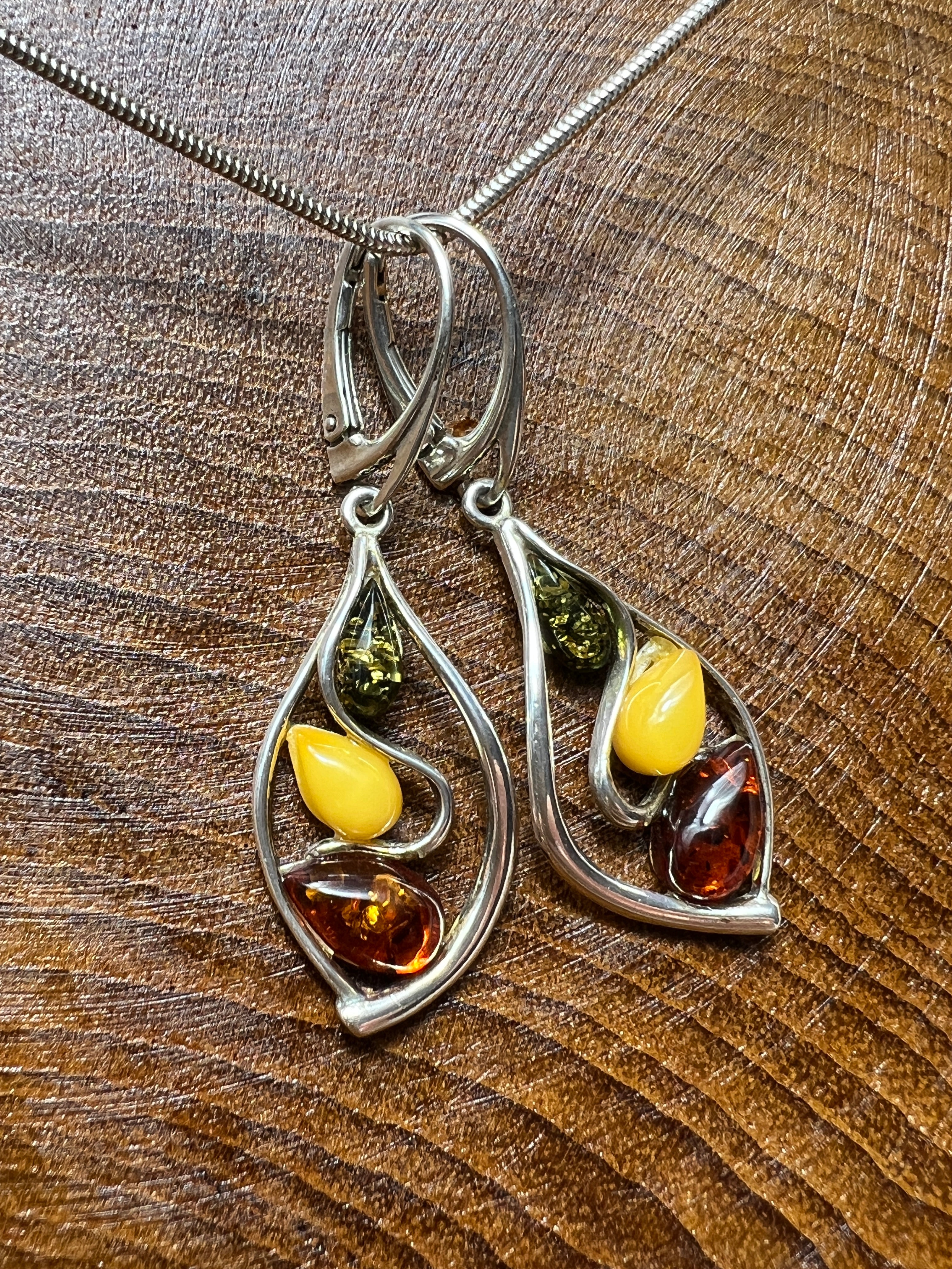 Schmuck-Set "Amber Power" · 925 Sterling Silber · 3Color · Unikat