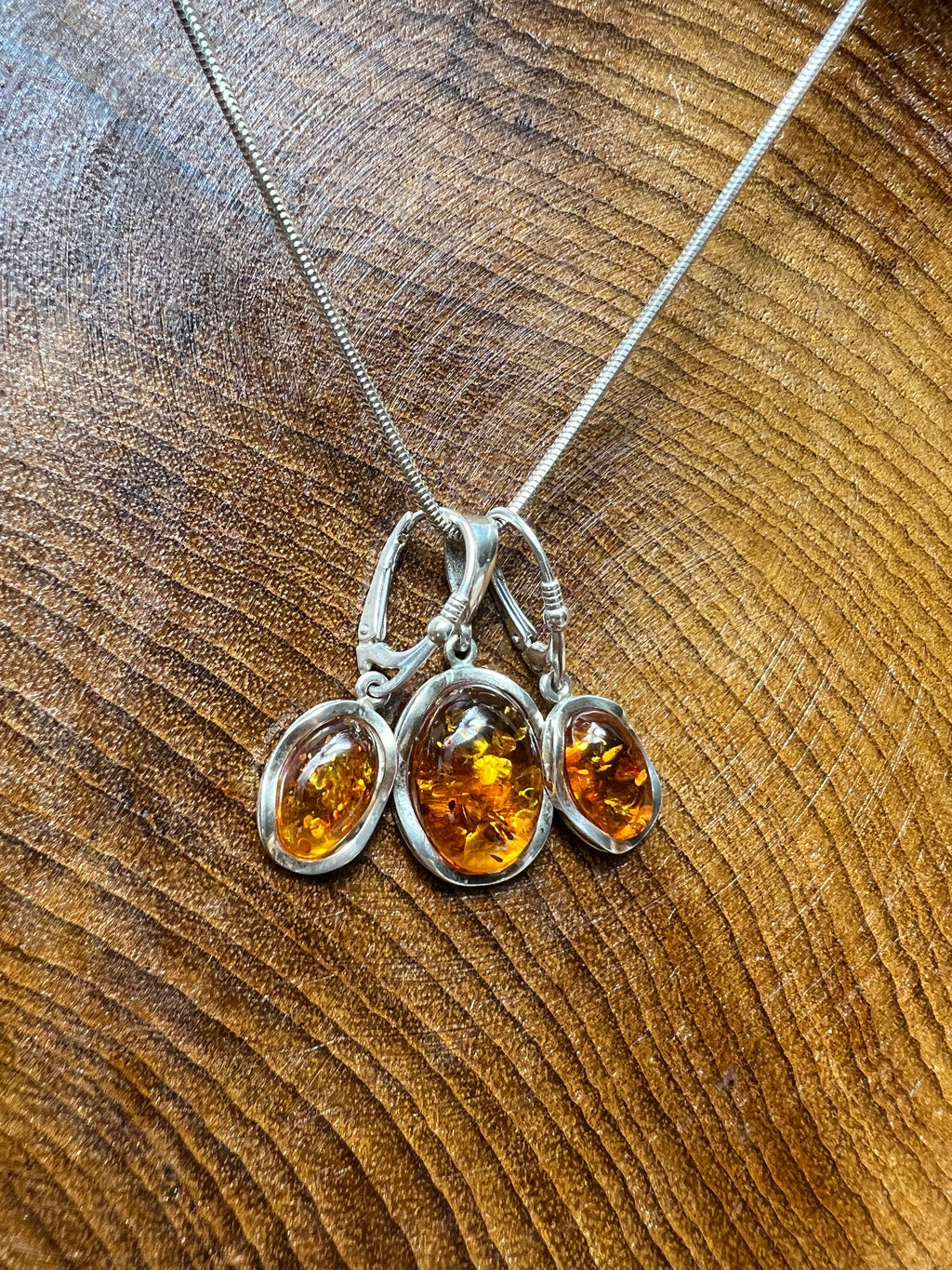 Schmuck-Set "Amber Power" · 925 Sterling Silber · Unikat