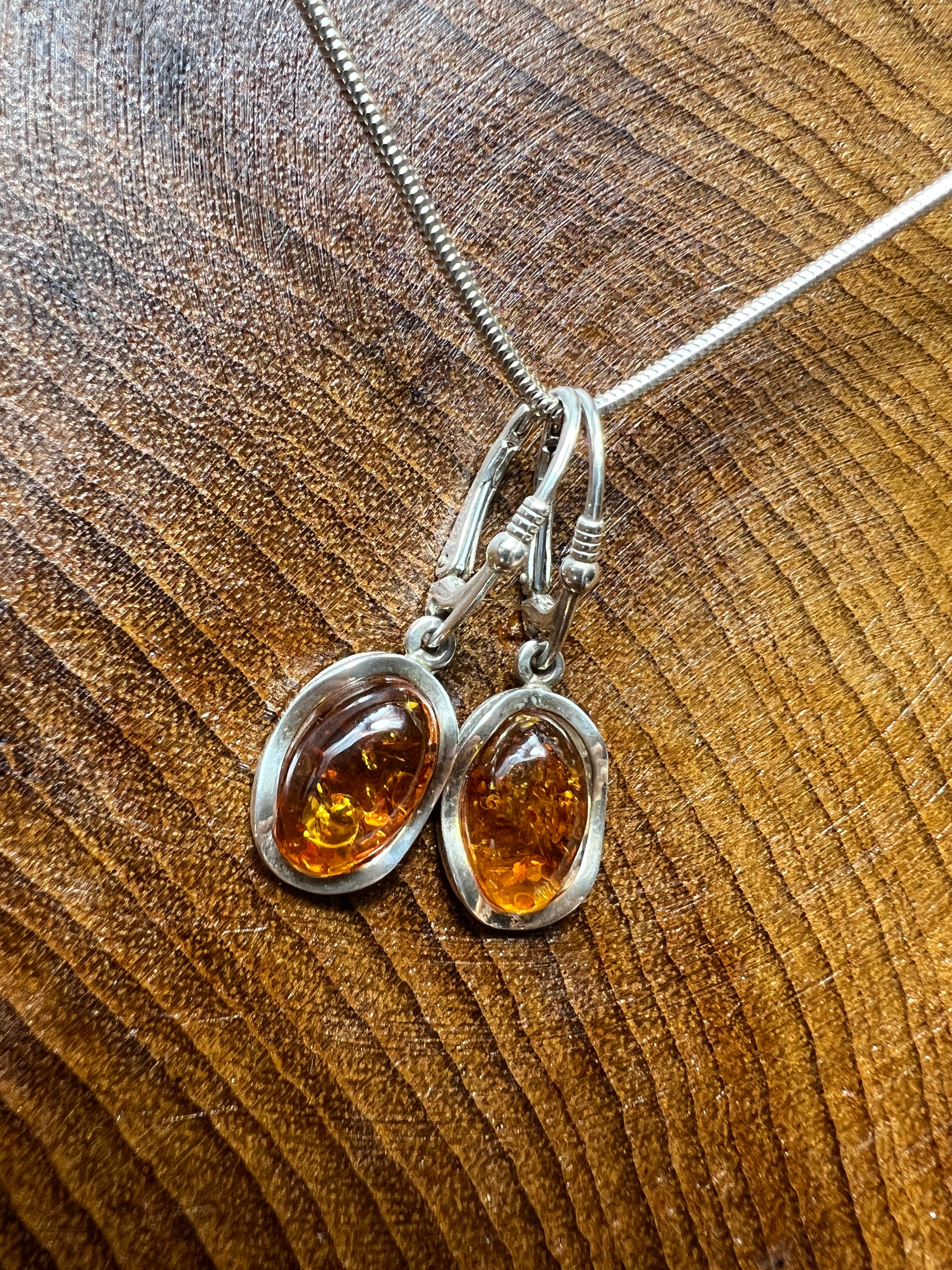 Schmuck-Set "Amber Power" · 925 Sterling Silber · Unikat