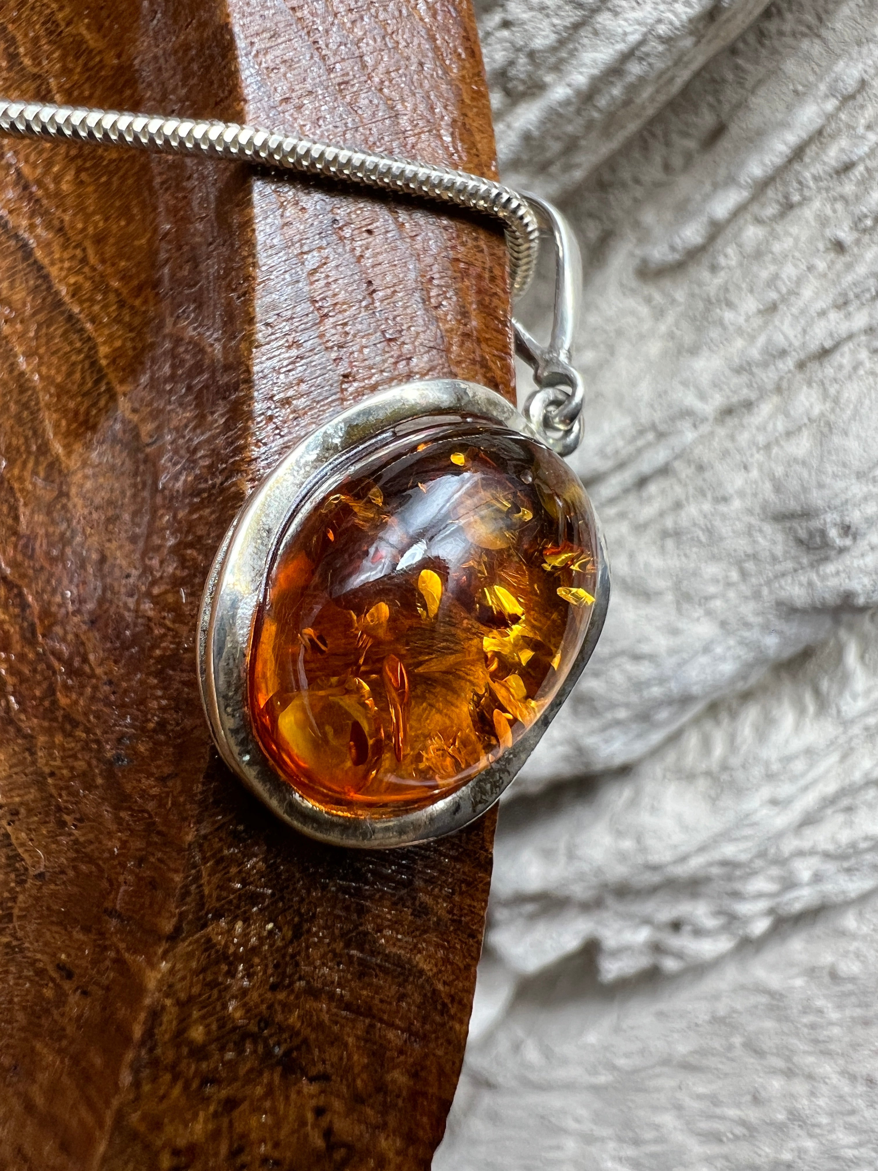 Schmuck-Set "Amber Power" · 925 Sterling Silber · Unikat