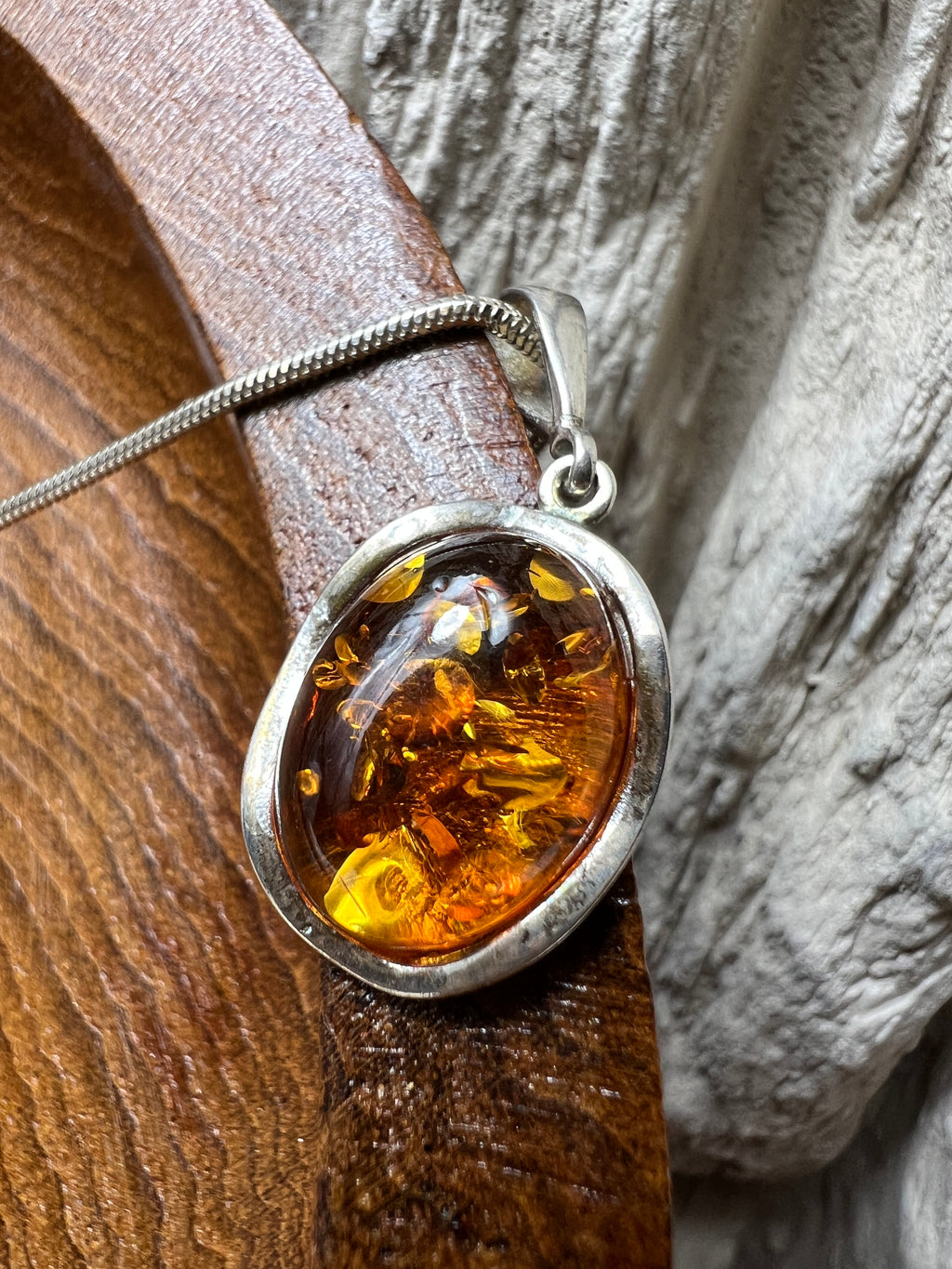 Schmuck-Set "Amber Power" · 925 Sterling Silber · Unikat