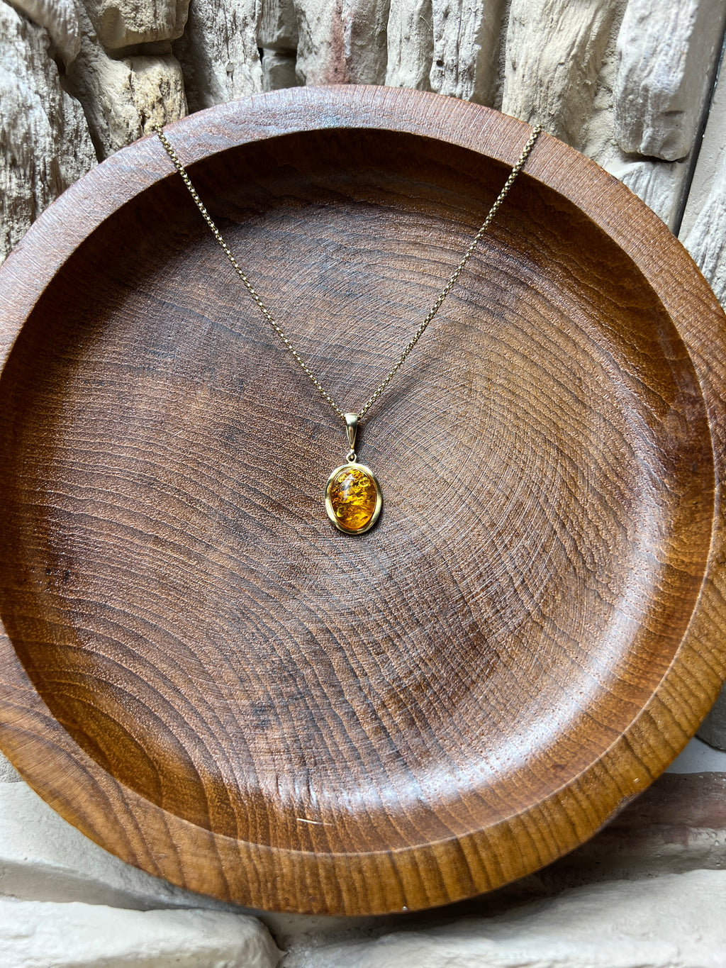 Schmuck-Set "Amber Power" · 925 Sterling Silber · vergoldet · Unikat
