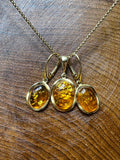 Schmuck-Set "Amber Power" · 925 Sterling Silber · vergoldet · Unikat