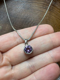 Halskette "Ruhe, Klarheit, Frische" - 925 Sterling Silber - 45 cm - Amethyst, Edeltopas weiß oder blau