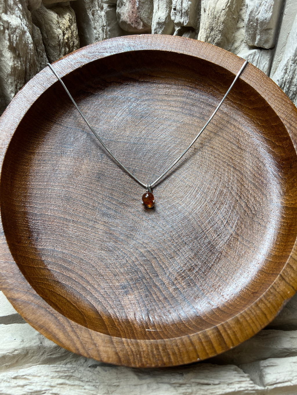 Bernstein-Kette aus 925 Sterling Silber – 45 cm