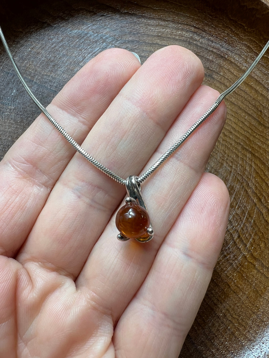 Bernstein-Kette aus 925 Sterling Silber – 45 cm