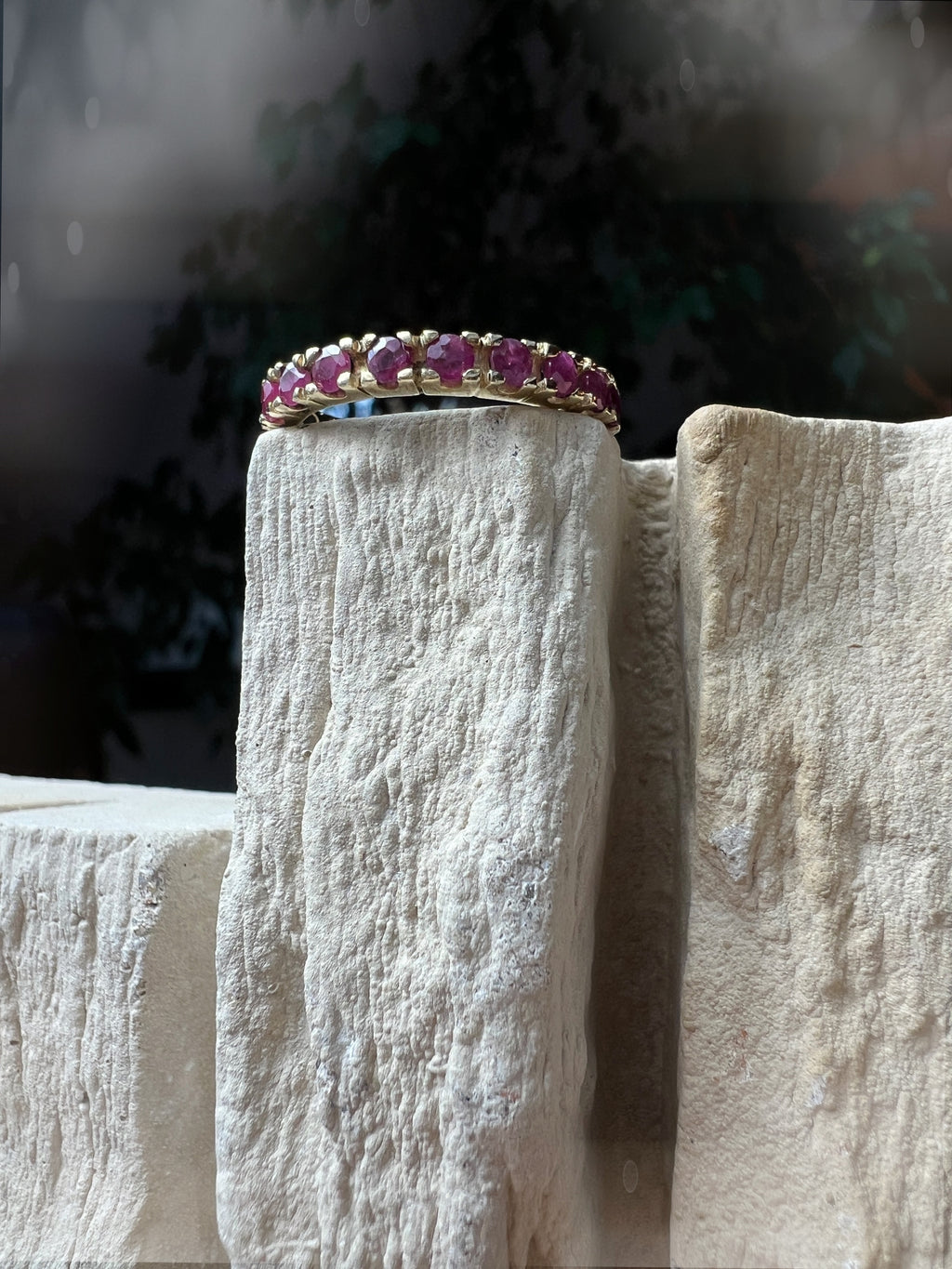 Memoire-Ring "Rubin" · 333er Gelbgold · Handgefertigt · Unikat