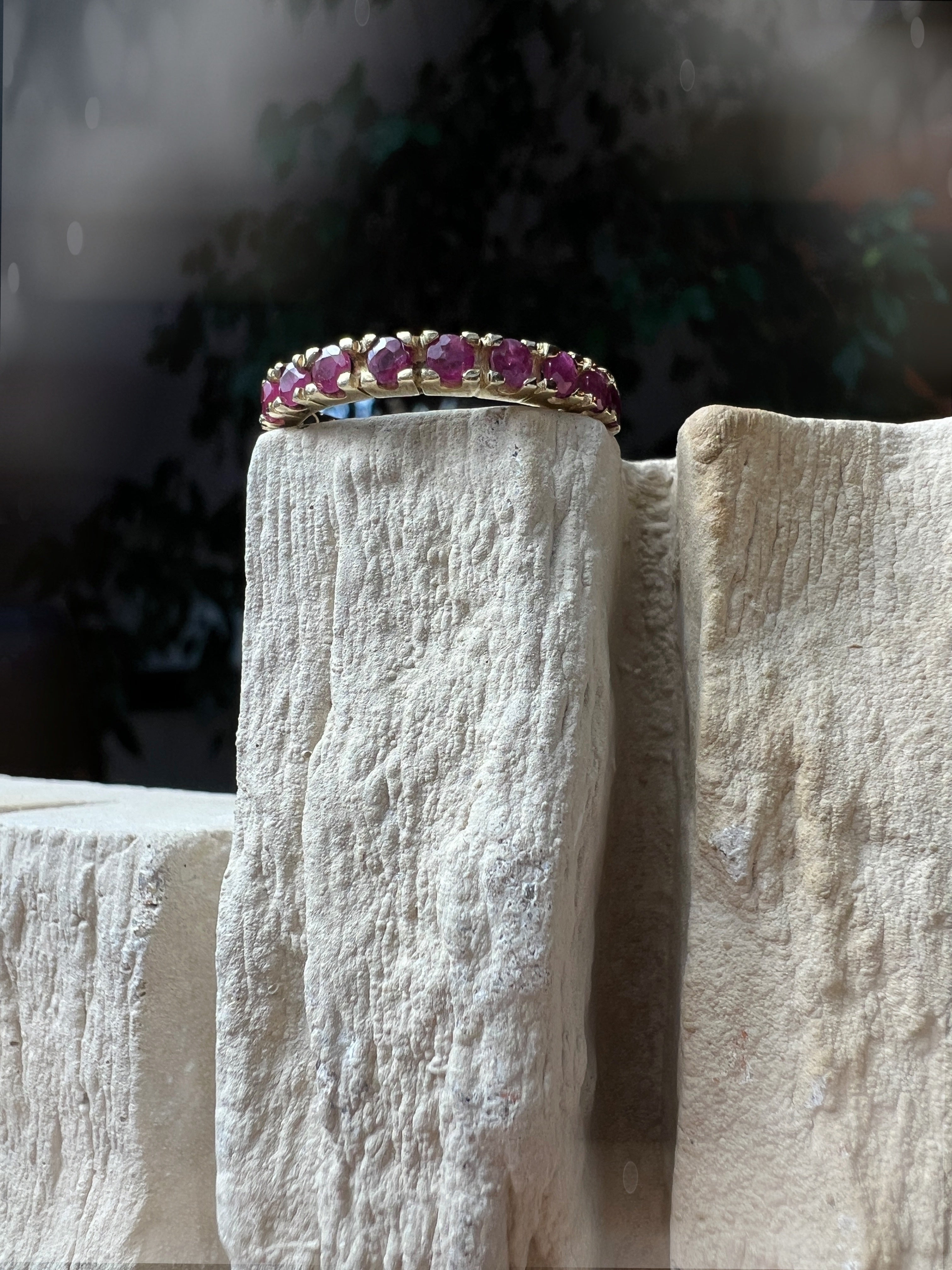 Memoire-Ring "Rubin" · 333er Gelbgold · Handgefertigt · Unikat