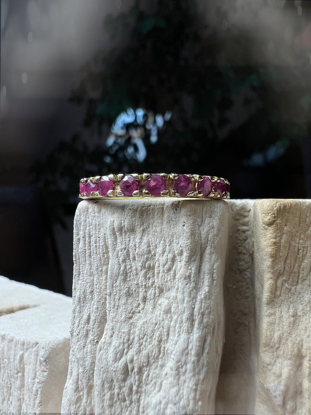 Memoire-Ring "Rubin" · 333er Gelbgold · Handgefertigt · Unikat