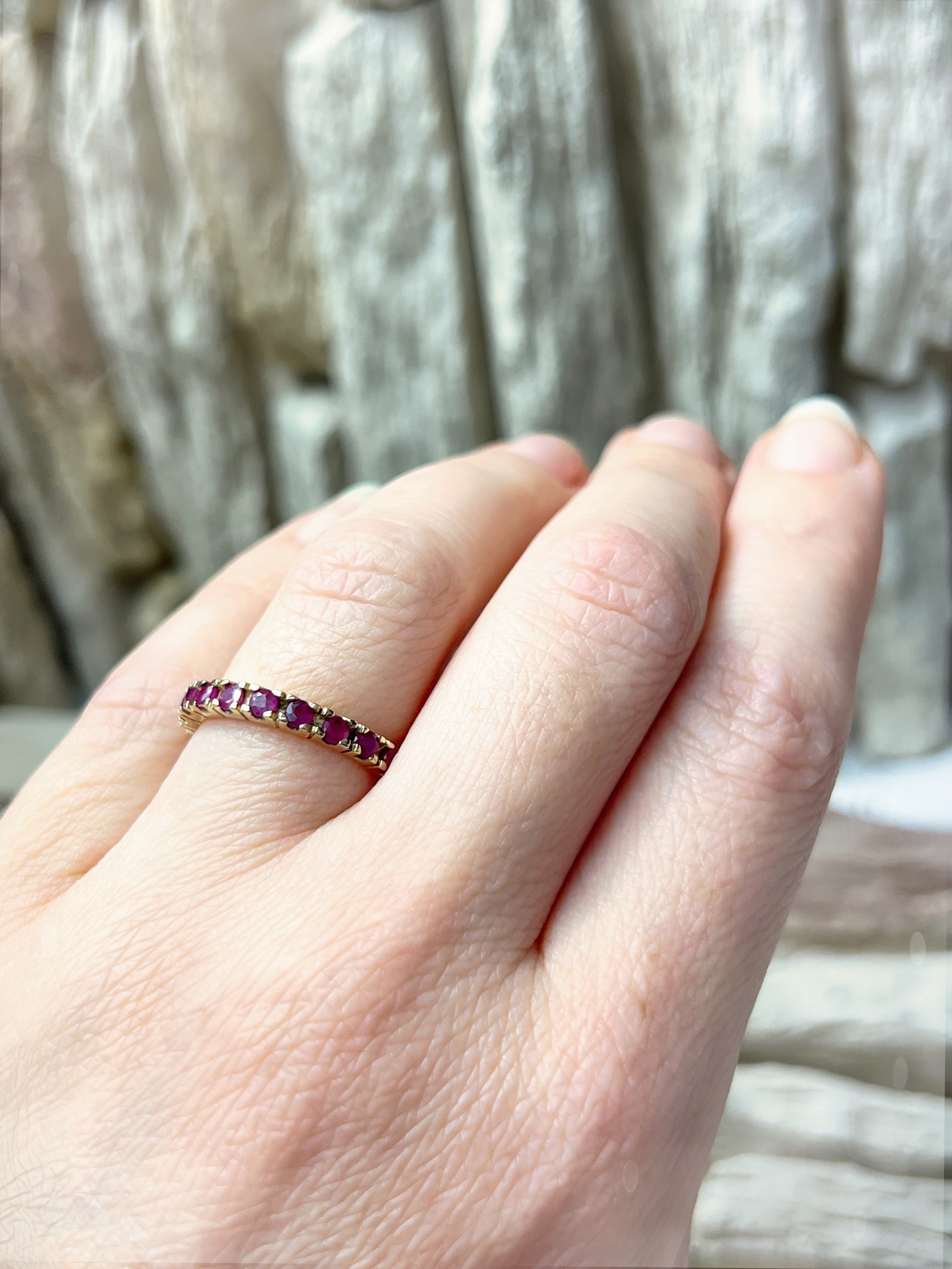 Memoire-Ring "Rubin" · 333er Gelbgold · Handgefertigt · Unikat