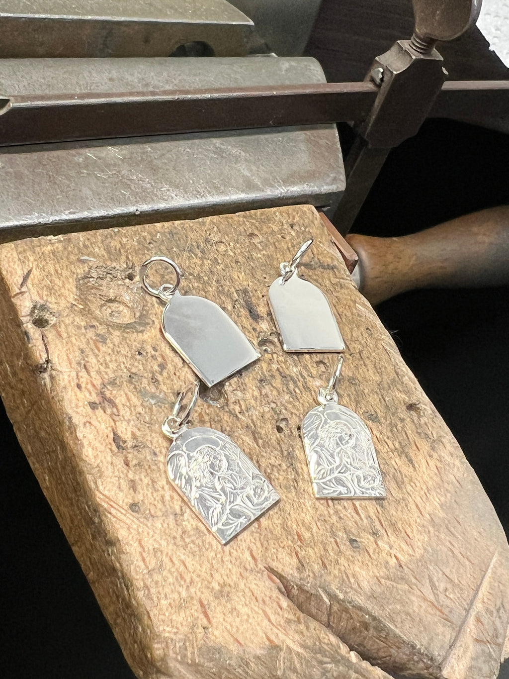 925 Sterling Silber Doppeltanhänger Himmlischer Schutz | Gravur | unisex