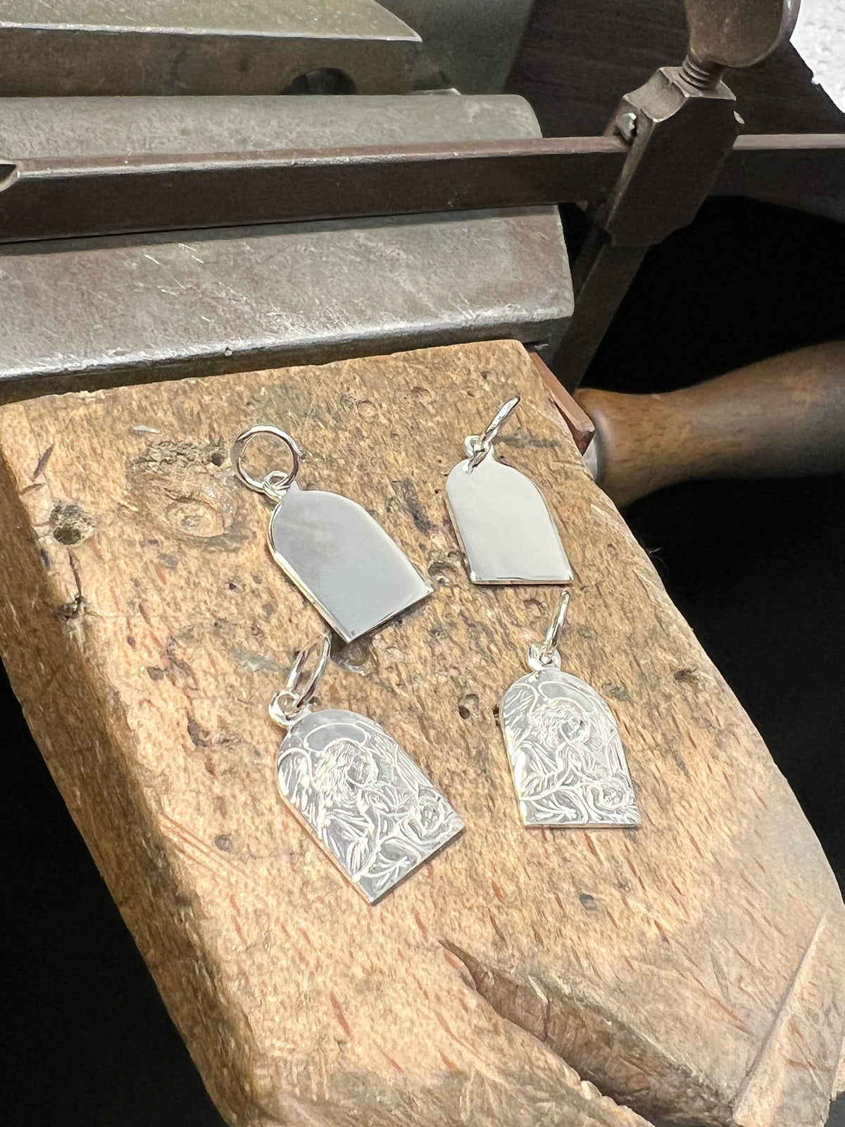 925 Sterling Silber Doppeltanhänger Himmlischer Schutz | Gravur | unisex