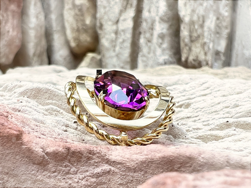 Amethyst-Anhänger "Innere Ruhe" · 333er Gelbgold · Handgefertigt · Unikat
