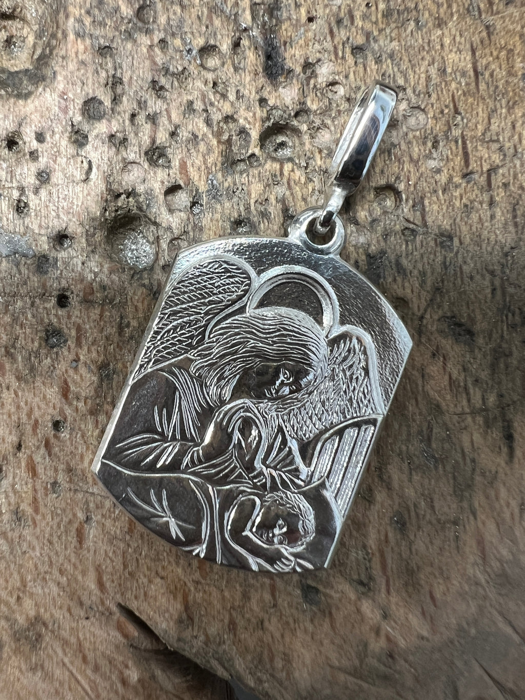 925 Sterling Silber Doppeltanhänger Schutzengel | Gravur | unisex
