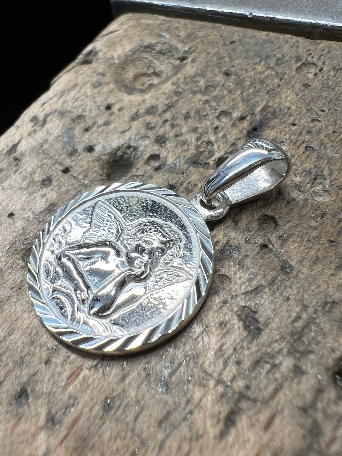 925 Sterling Silber Doppeltanhänger Schutzengel | Gravur | unisex