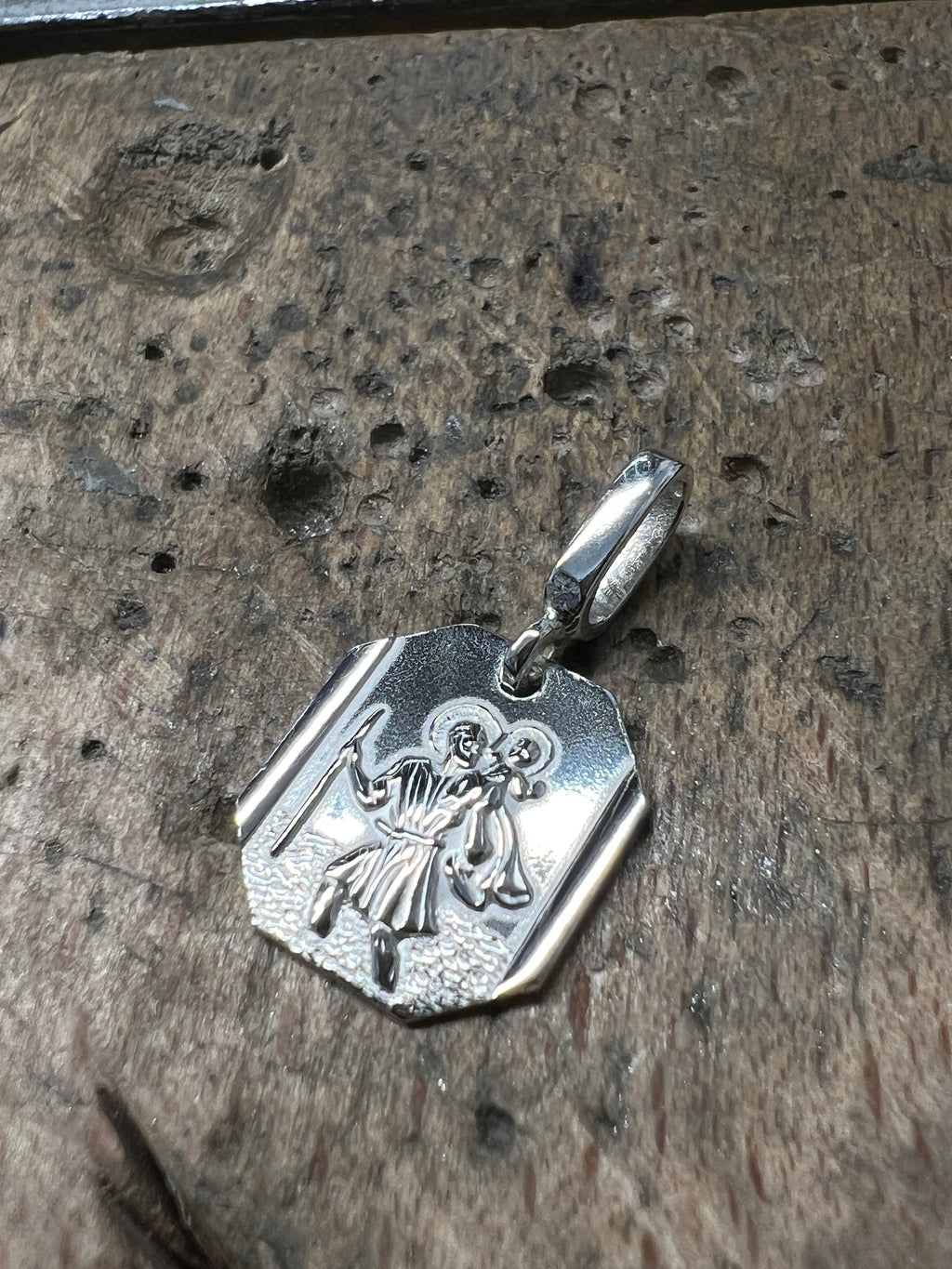 925 Sterling Silber Doppeltanhänger Schutzpatron | Gravur | unisex
