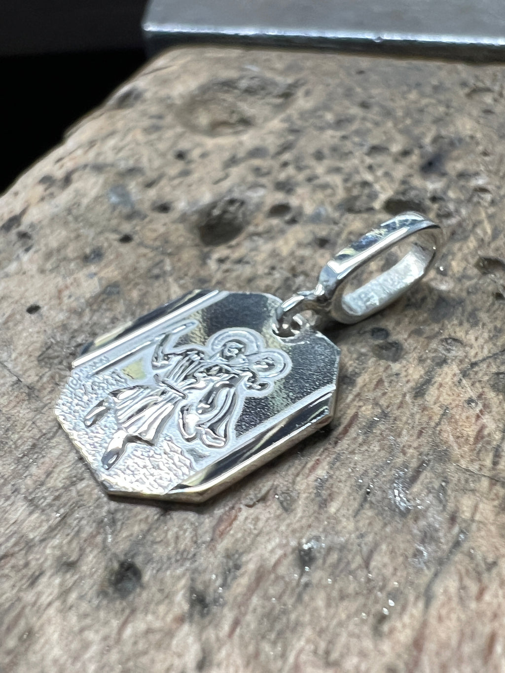 925 Sterling Silber Doppeltanhänger Schutzpatron | Gravur | unisex