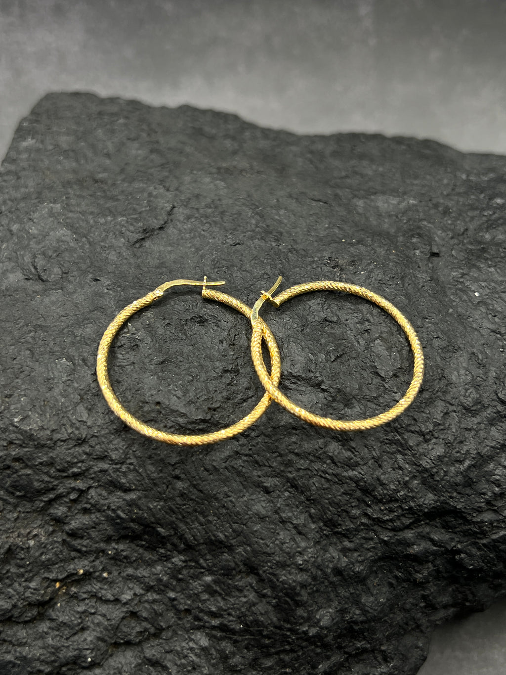 Ohrringe "Creolen Schliff" · 585 Gold · Gelbgold · 35 mm