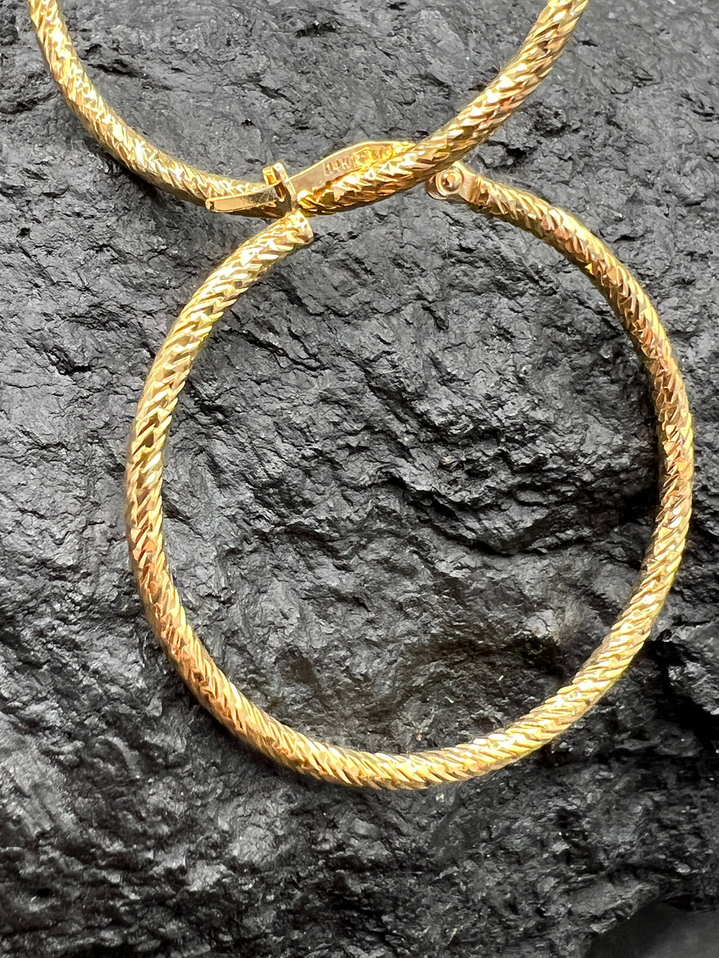 Ohrringe "Creolen Schliff" · 585 Gold · Gelbgold · 35 mm