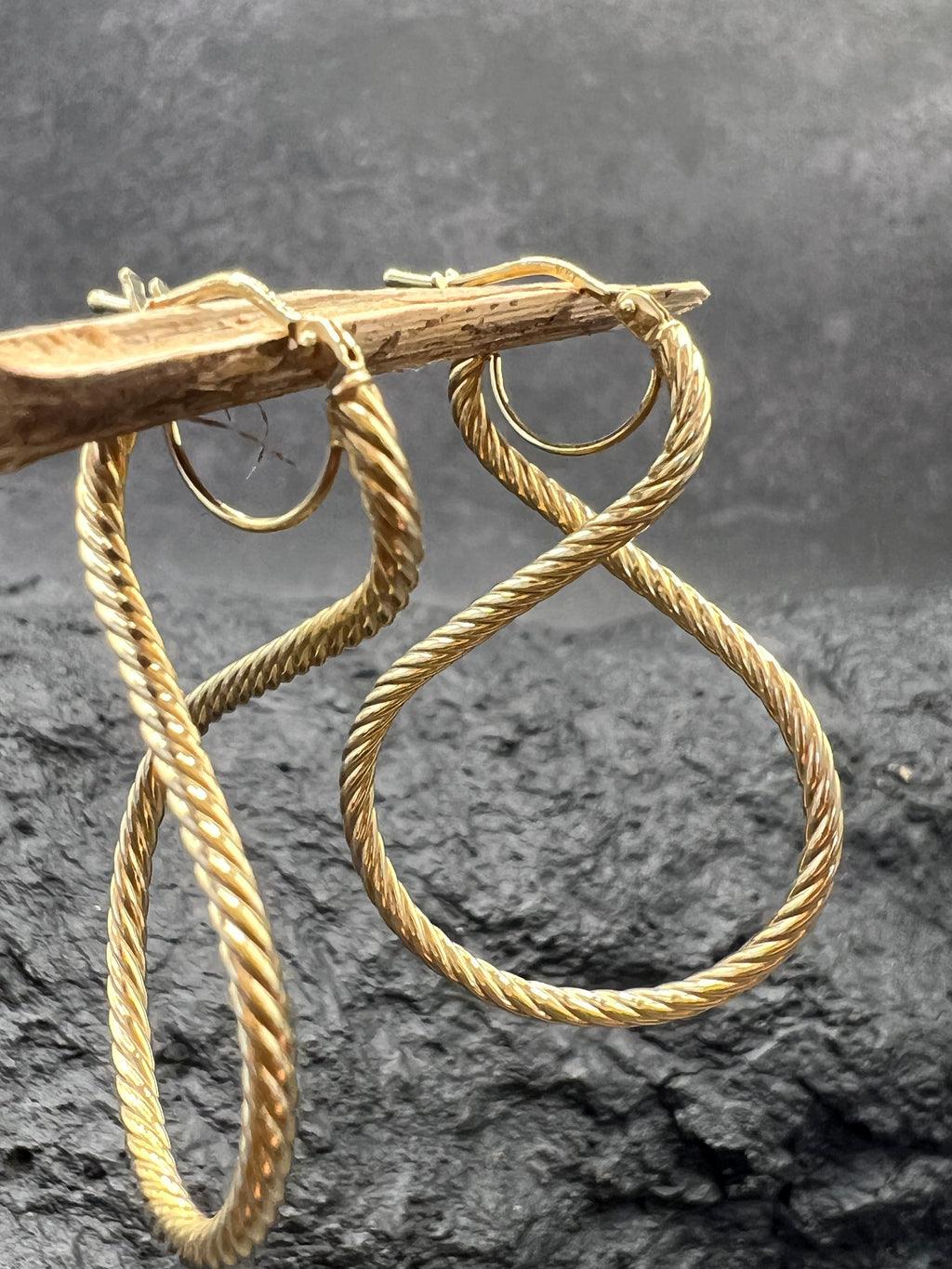 Ohrringe "Creolen Infinity" · 585 Gold · Gelbgold · Muster